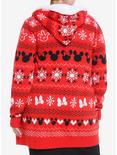 Disney Mickey Mouse & Minnie Mouse Fair Isle Sherpa Open Cardigan Plus Size, RED  WHITE  BLACK, alternate
