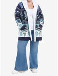 Disney Stitch Fair Isle Sherpa Open Cardigan Plus Size, BLUE  NAVY, alternate