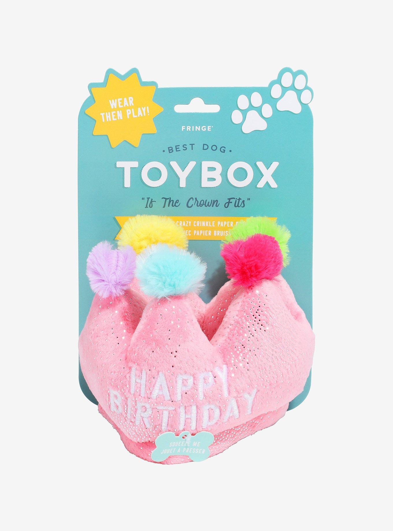 Fringe Happy Birthday Crown Pet Toy, , alternate