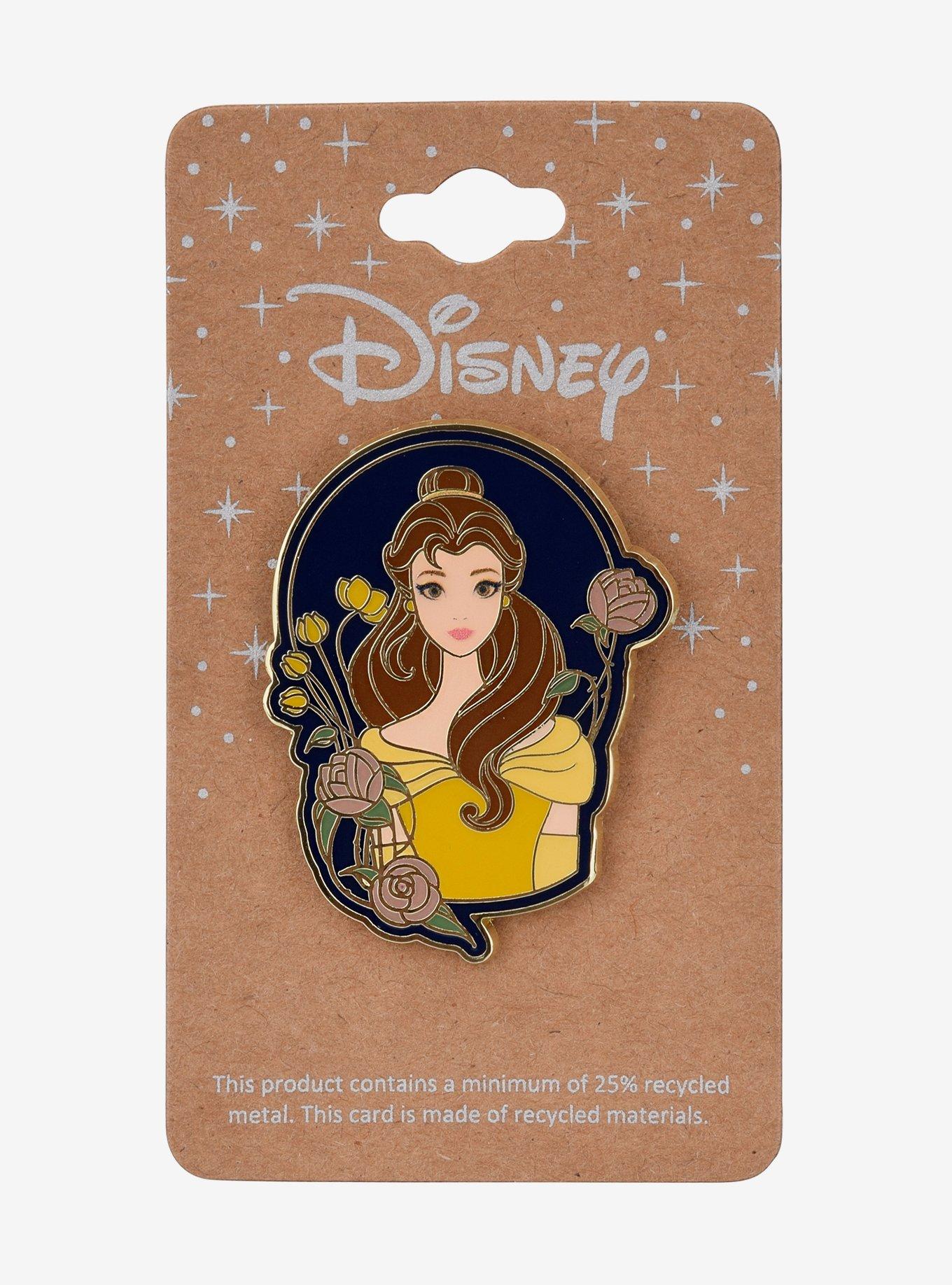 Disney Beauty and the Beast Belle Floral Portrait Enamel Pin - BoxLunch ...