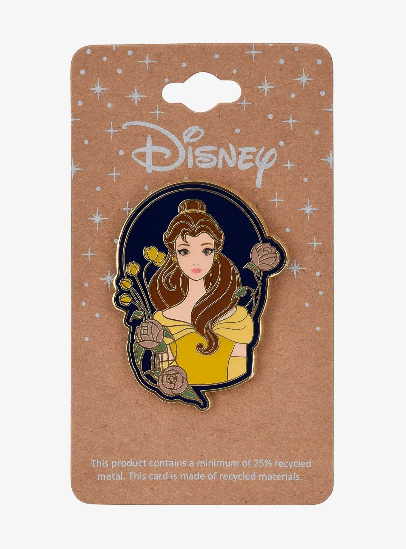 Disney Beauty and the Beast Belle Floral Portrait Enamel Pin - BoxLunch Exclusive, , hi-res
