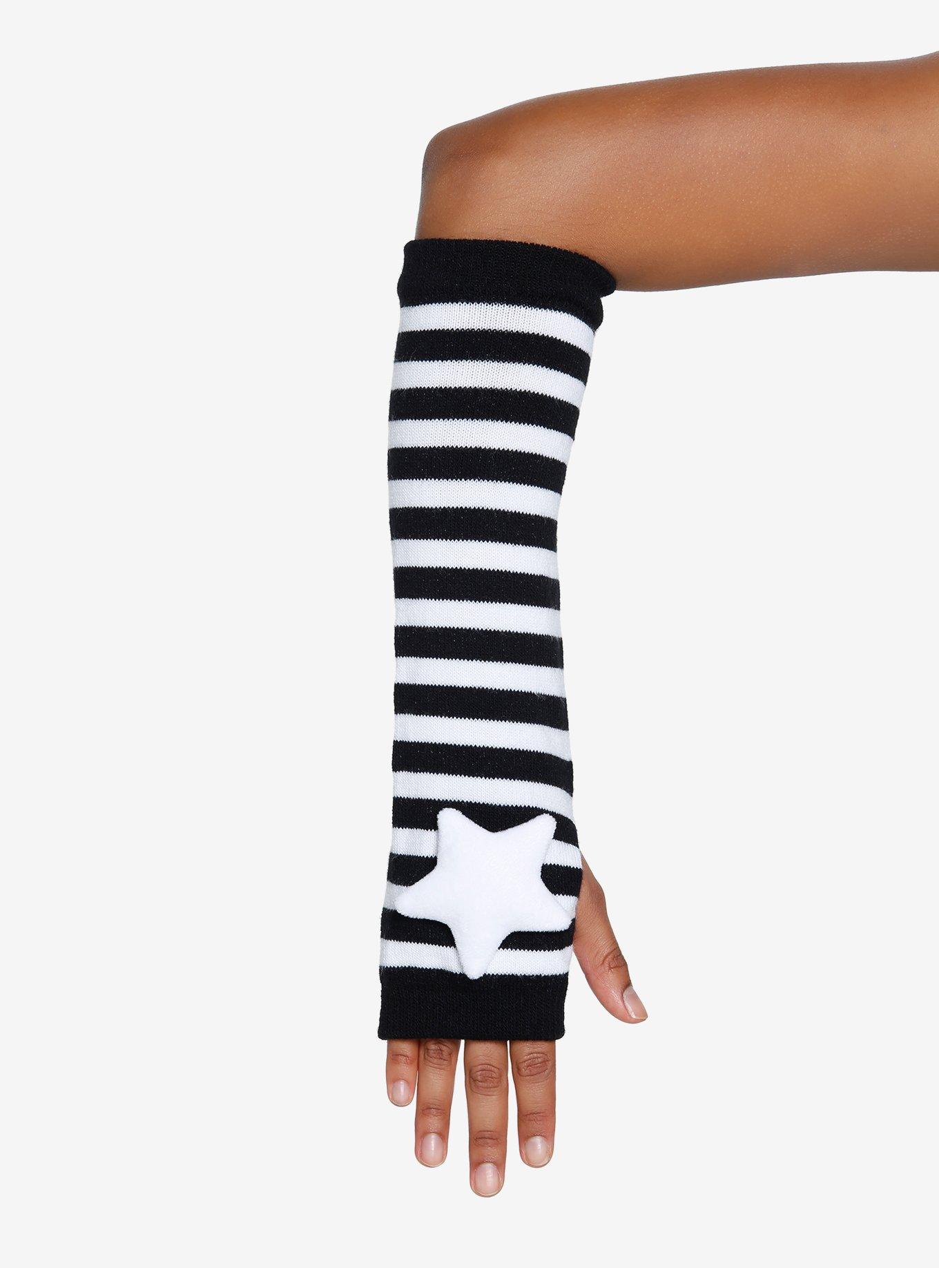 Star Plush Black & White Arm Warmers, , hi-res