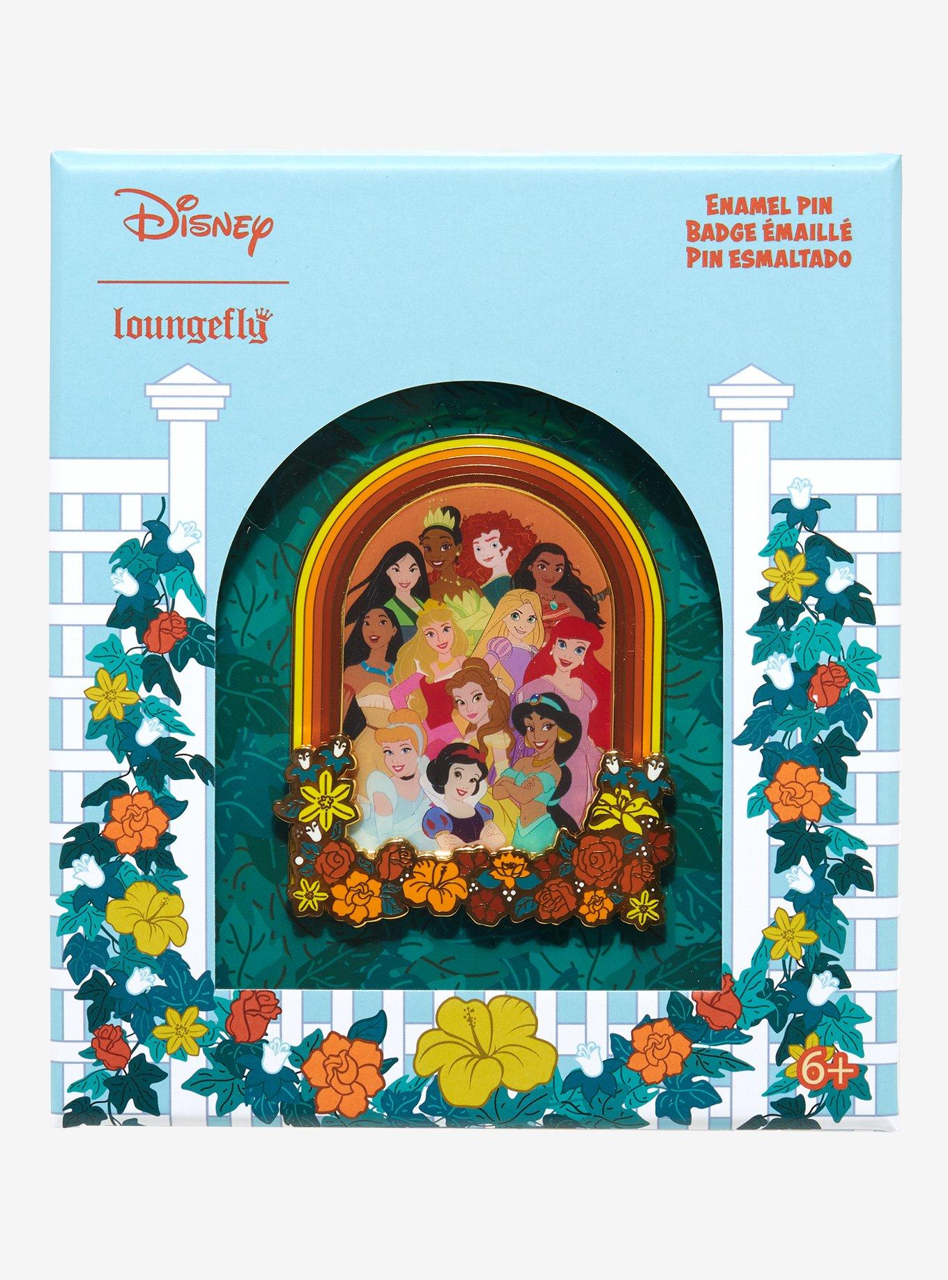 Loungefly Disney Princesses Floral Limited Edition Enamel Pin - BoxLunch Exclusive, , alternate
