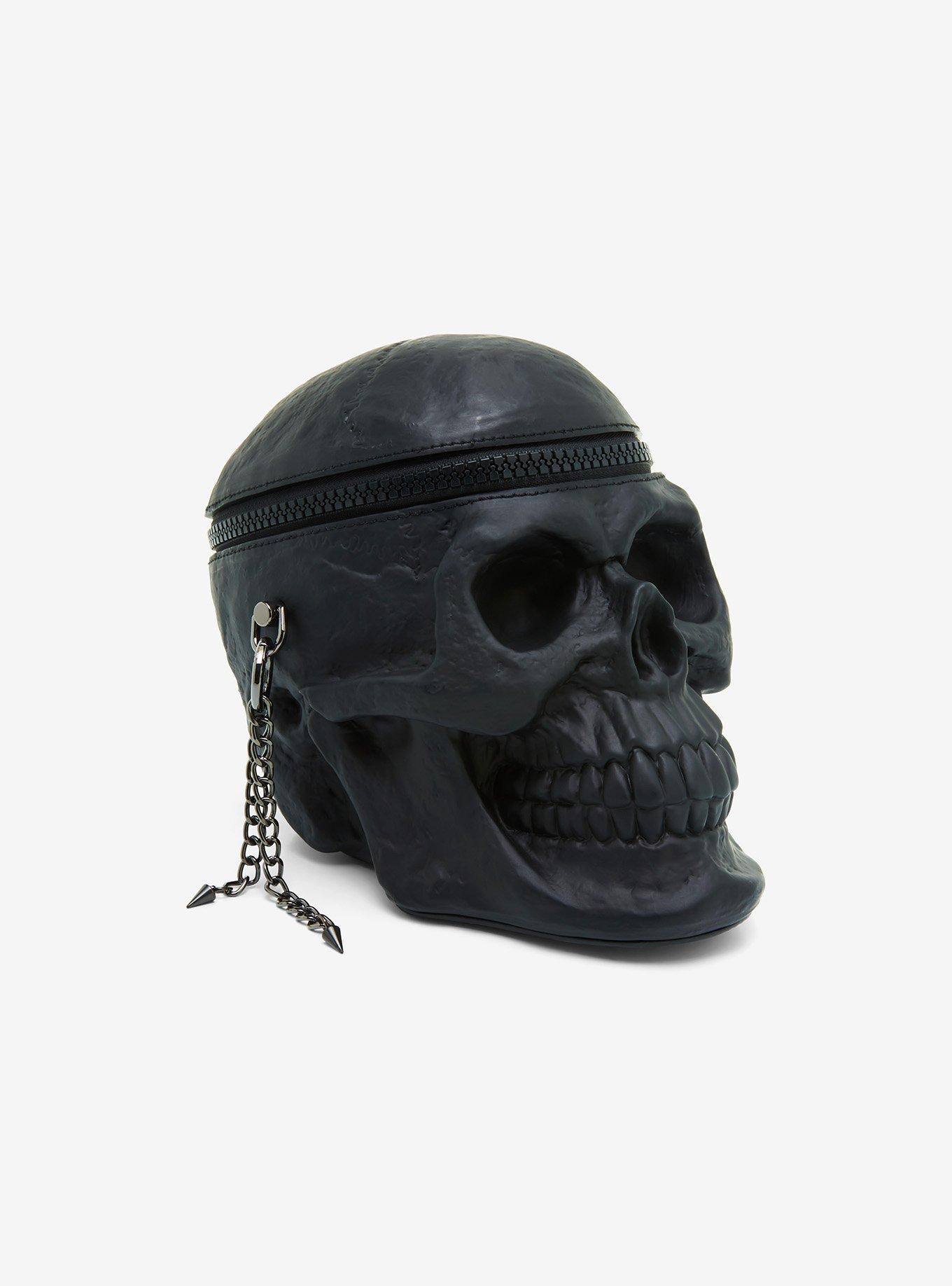 Social Collision Black Skull Figural Crossbody Bag, , alternate
