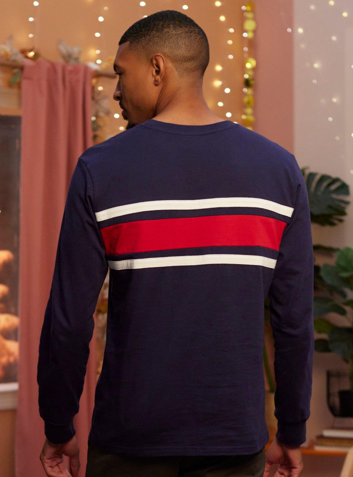 Our Universe Marvel Captain America Long-Sleeve T-Shirt Our Universe Exclusive, NAVY  RED, alternate