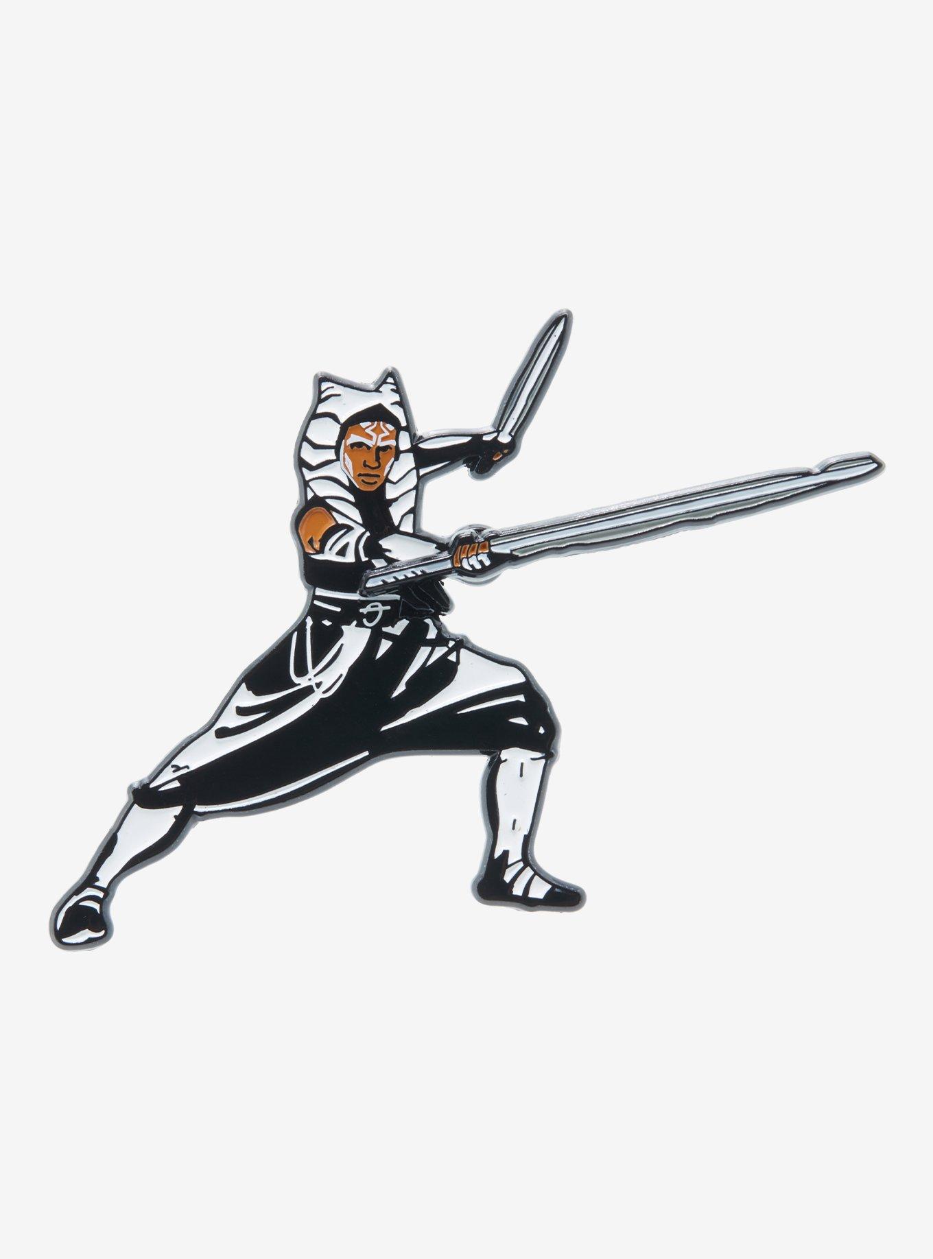 Star Wars Ahsoka Spinning Lightsaber Enamel Pin, , alternate