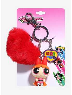 The Powerpuff Girls Blossom Heart Pom Charm Key Chain, , hi-res