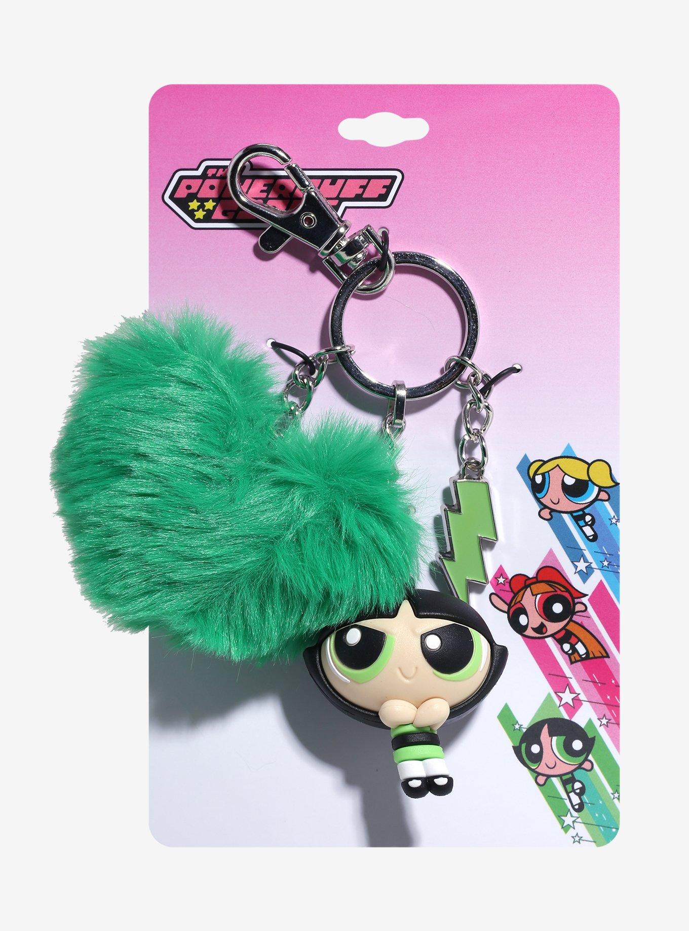 The Powerpuff Girls Buttercup Heart Pom Charm Key Chain, , alternate