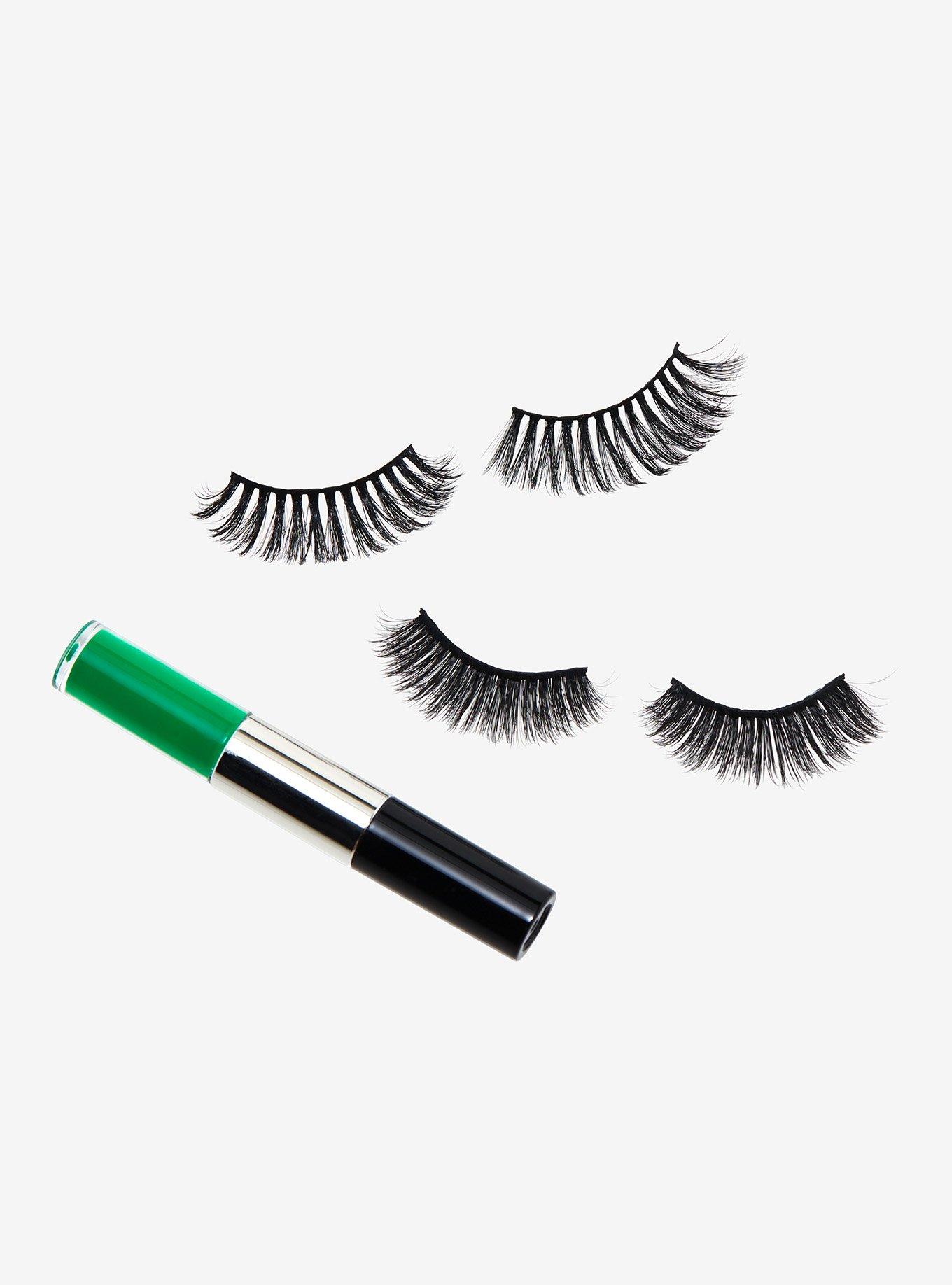 Black & Green Faux Eyelash Set, , alternate