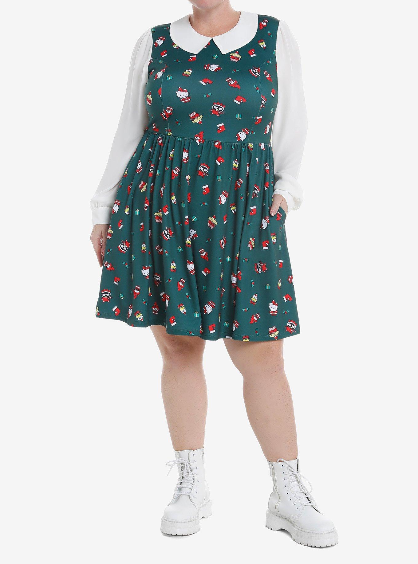 Hello Kitty And Friends Holiday Collar Dress Plus Size, MULTI, alternate