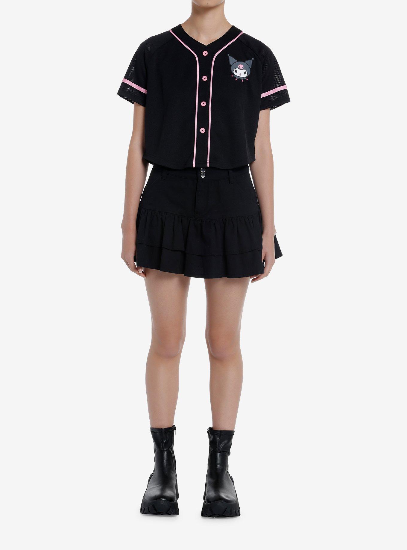 Kuromi Girls Crop Baseball Jersey, MULTI, alternate