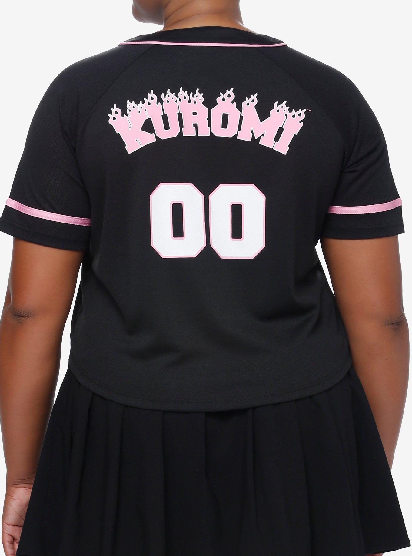 Kuromi Crop Girls Baseball Jersey Plus Size, MULTI, alternate