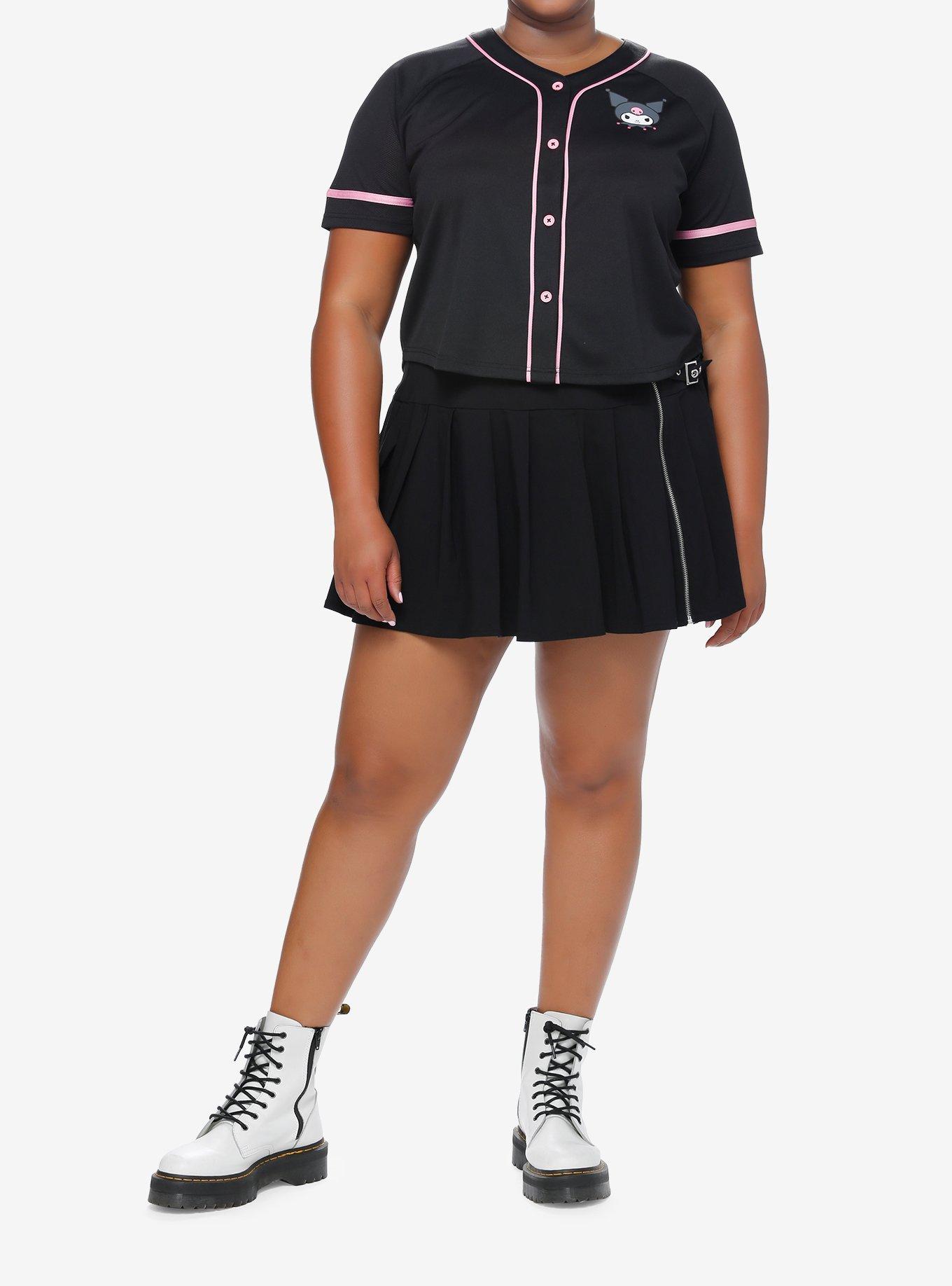 Kuromi Crop Girls Baseball Jersey Plus Size, MULTI, alternate