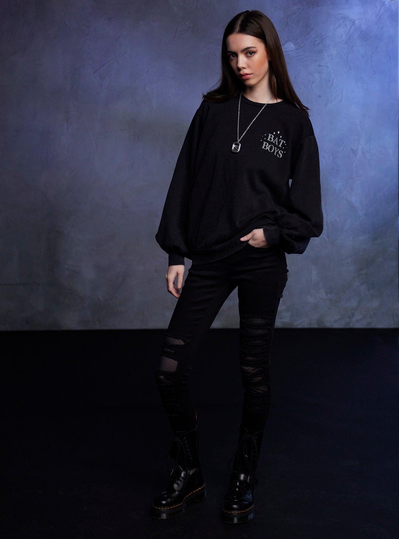 A Court Of Thorns And Roses Bat Boys Oversized Sweatshirt, BLACK MINERAL WASH, alternate