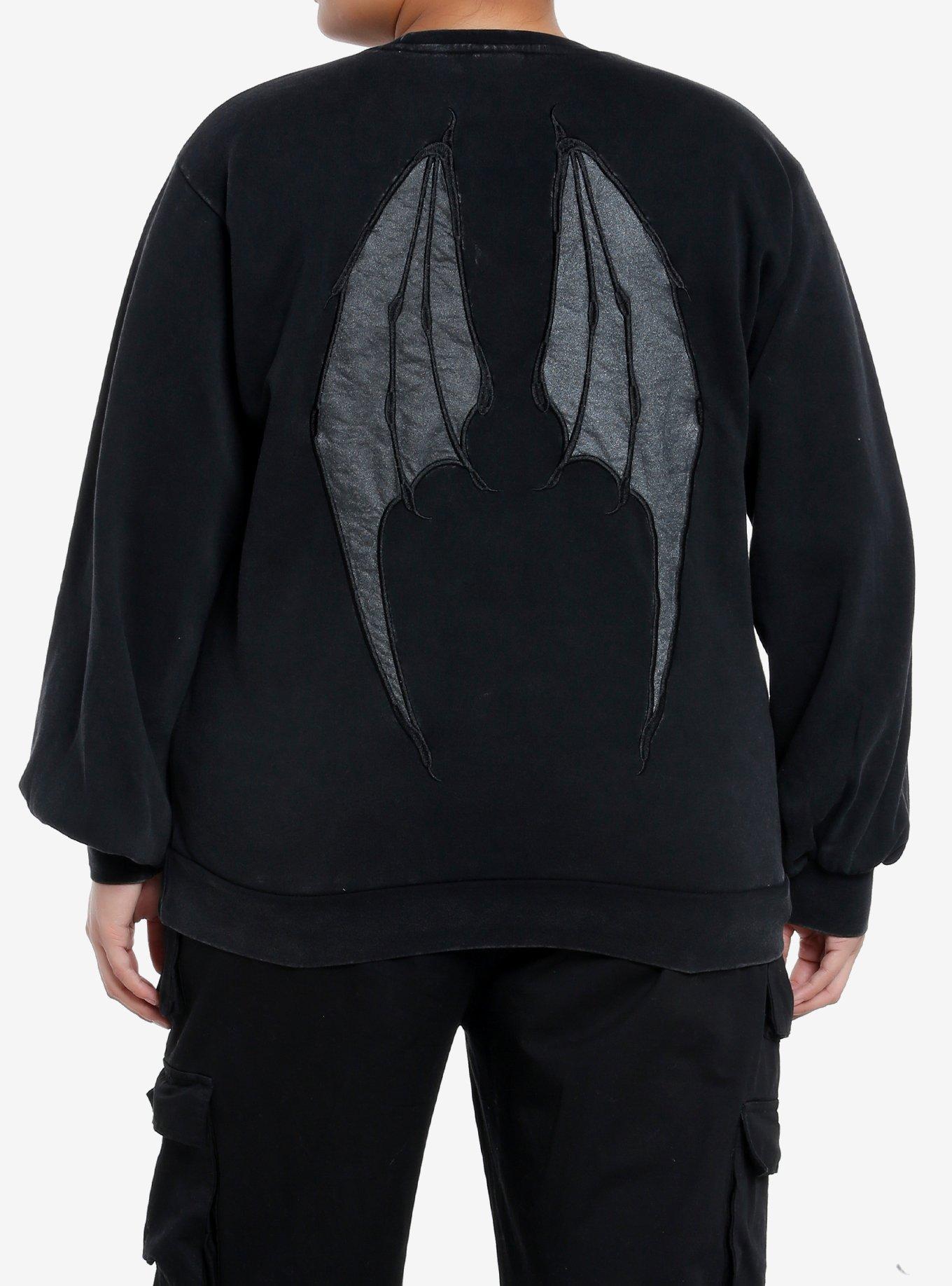 A Court Of Thorns And Roses Bat Boys Oversized Sweatshirt Plus Size, BLACK MINERAL WASH, alternate