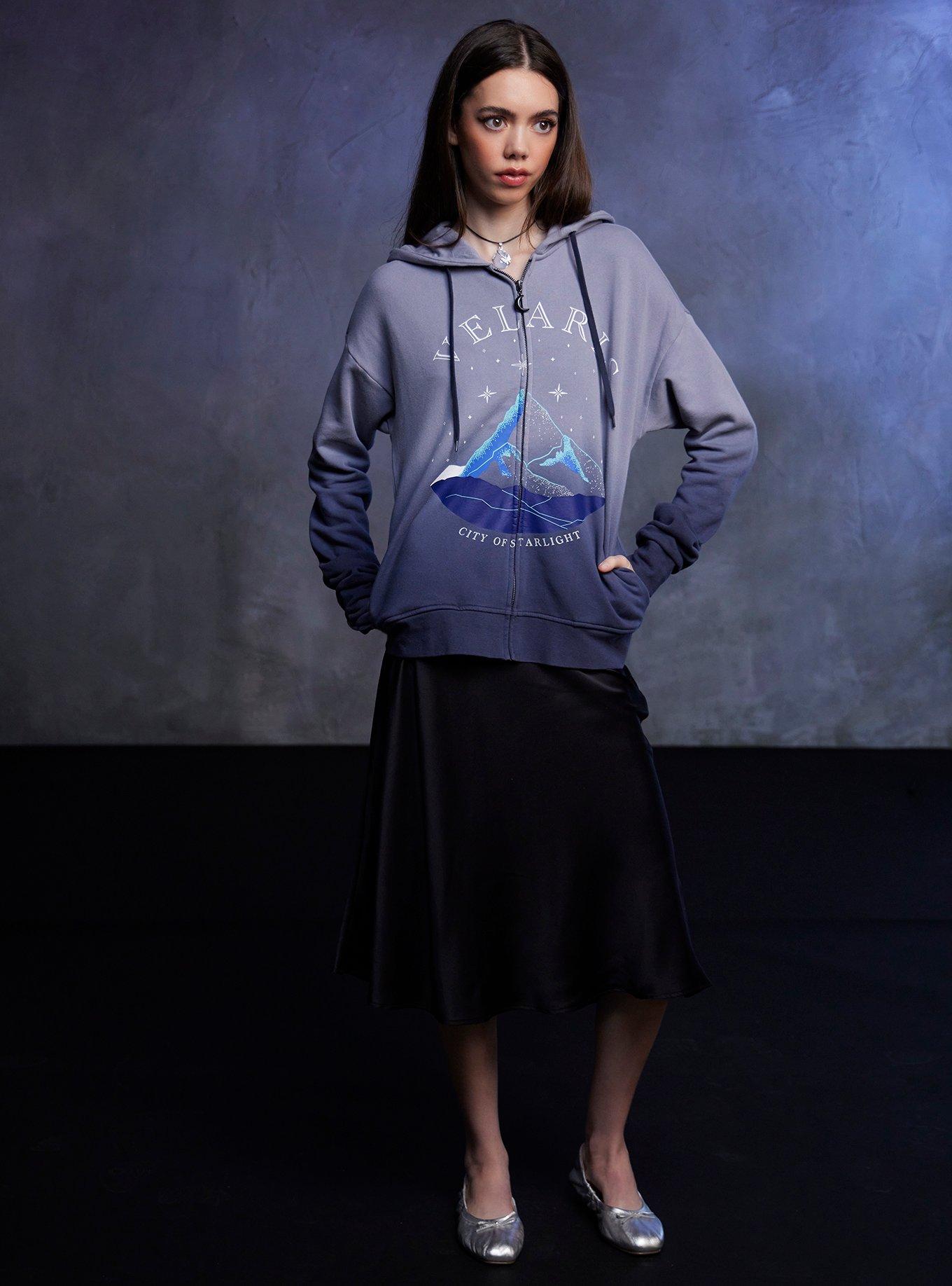 A Court Of Thorns And Roses Velaris Oversized Hoodie, OMBRE BLUE, alternate
