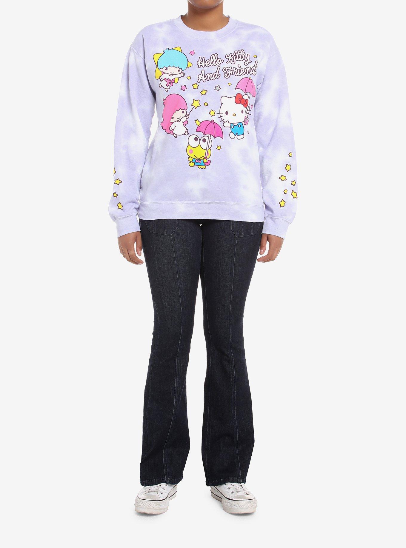 Hello Kitty And Friends Stars Lavender Tie-Dye Girls Sweatshirt, , hi-res