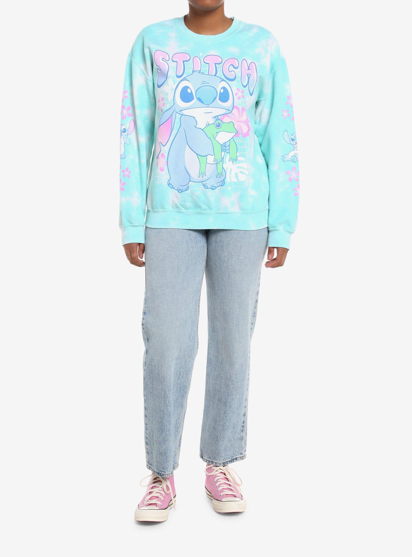 Disney Lilo & Stitch Frog Tie-Dye Girls Sweatshirt, MULTI, alternate