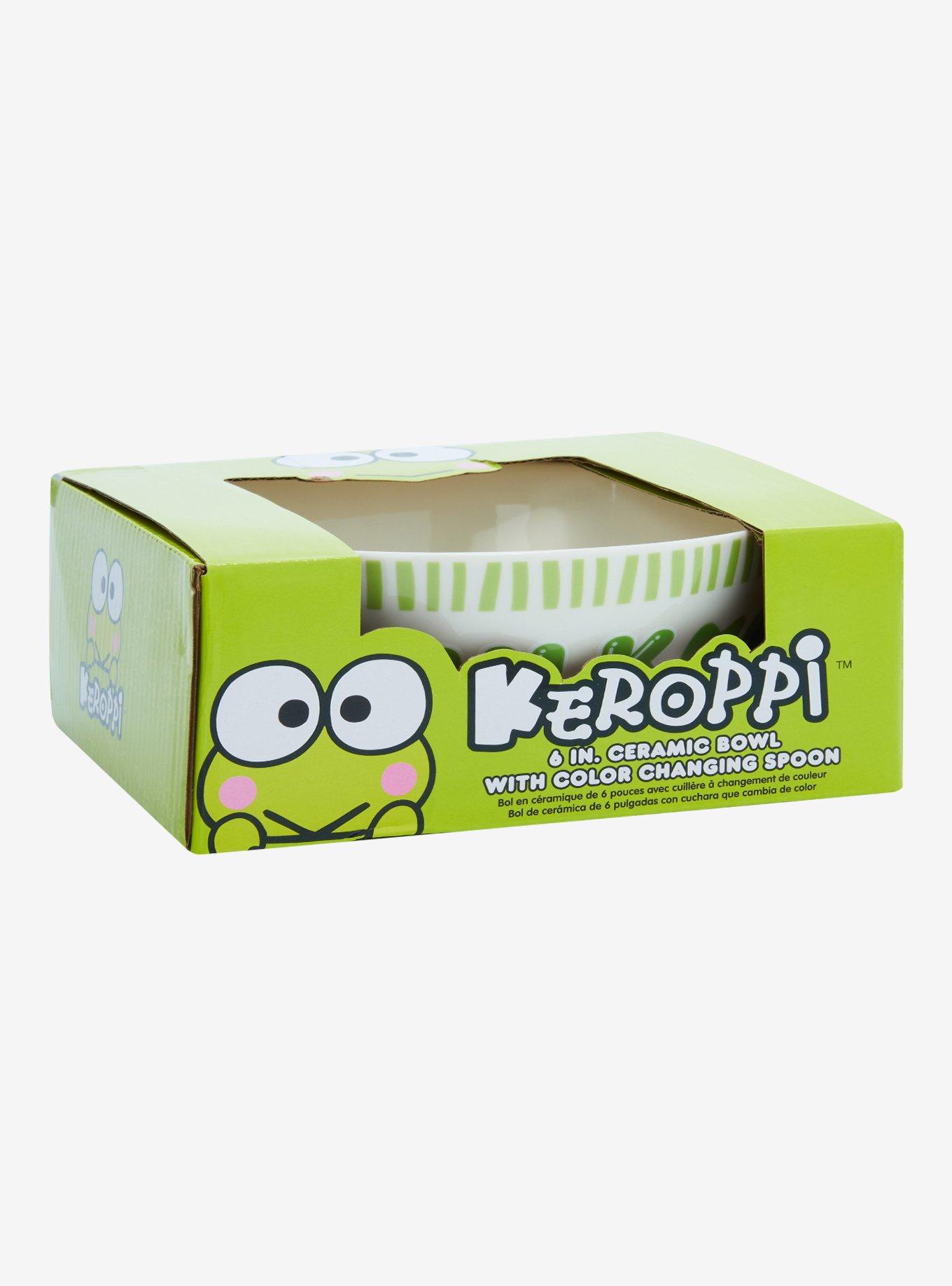 Keroppi Kawaii Milk Ceramic Bowl With Color-Changing Spoon, , alternate