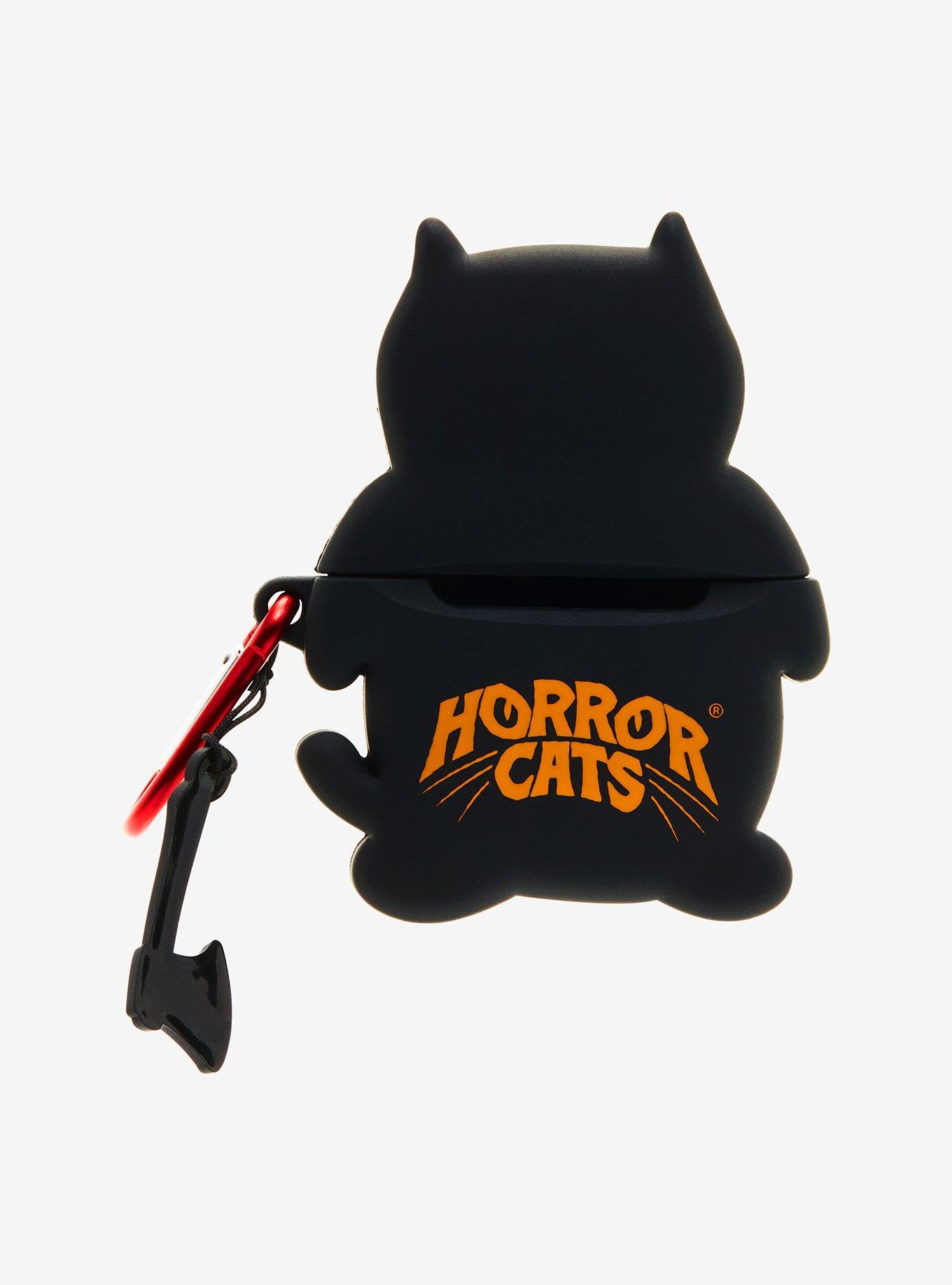 Horror Skeleton Cat Earbud Case Cover, , alternate