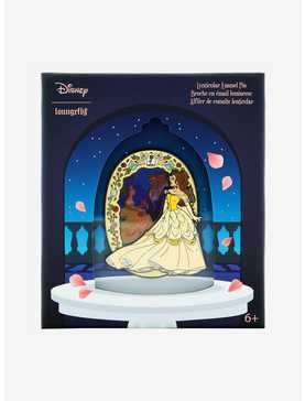 Loungefly Disney Beauty And The Beast Dancing Lenticular Enamel Pin, , hi-res