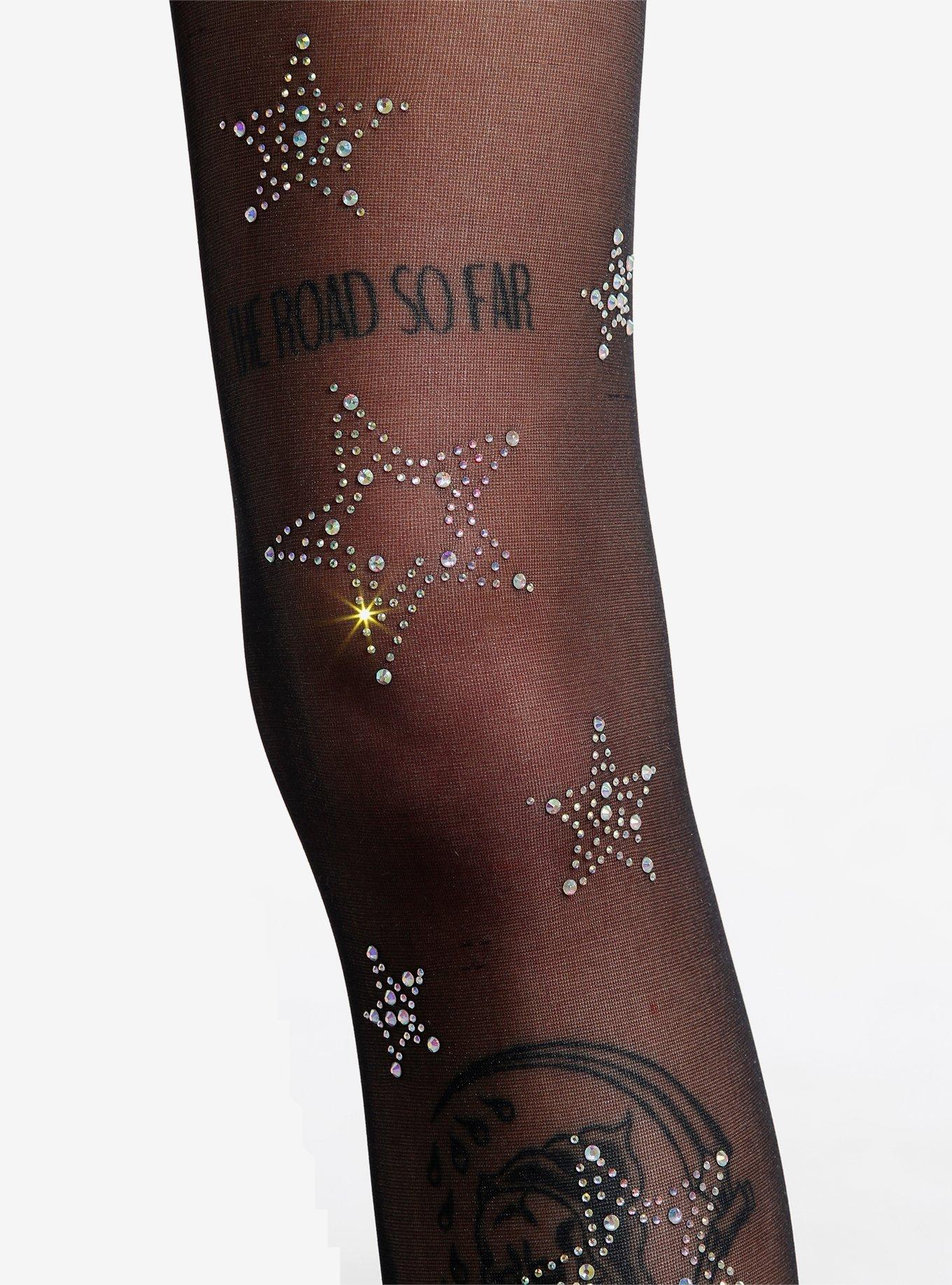 Black Bling Star Tights, , alternate