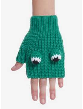 Frog 3D Eyes Knit Fingerless Gloves, , hi-res