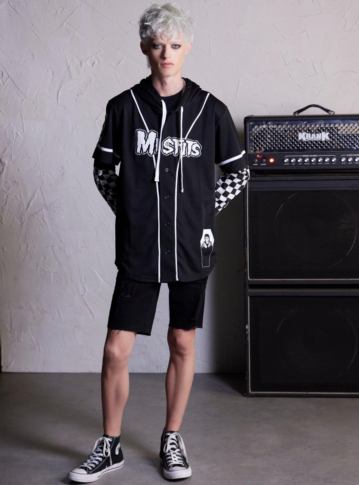 Misfits X Social Collision Logo Hooded Jersey Hot Topic Exclusive, BLACK, alternate