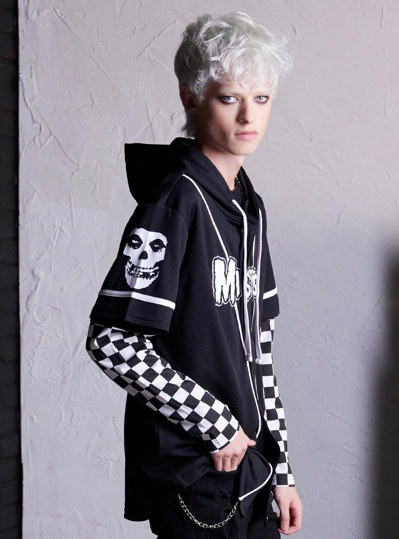 Misfits X Social Collision Logo Hooded Jersey Hot Topic Exclusive, BLACK, alternate
