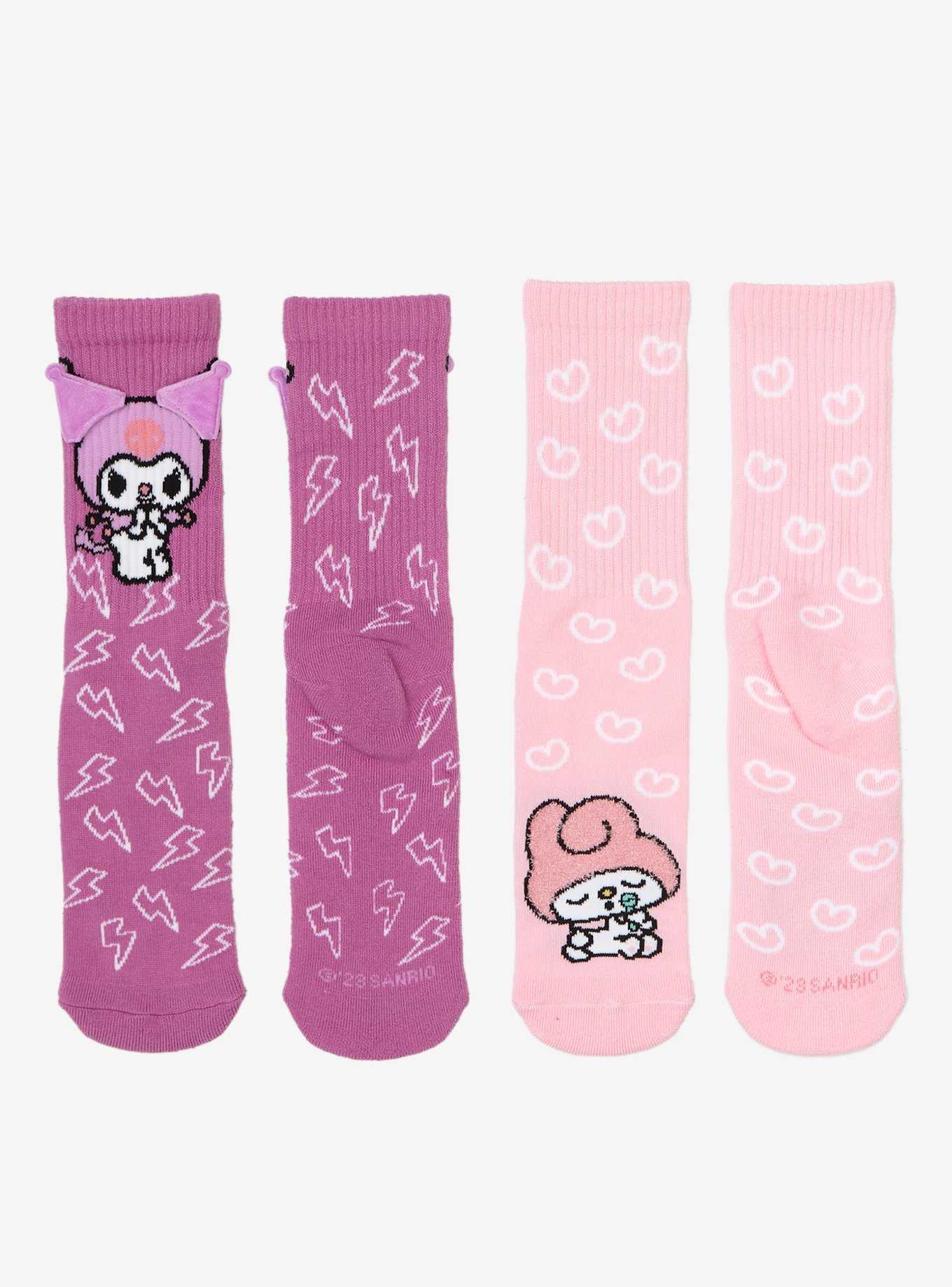 My Melody & Kuromi Crew Socks 2 Pair, , hi-res