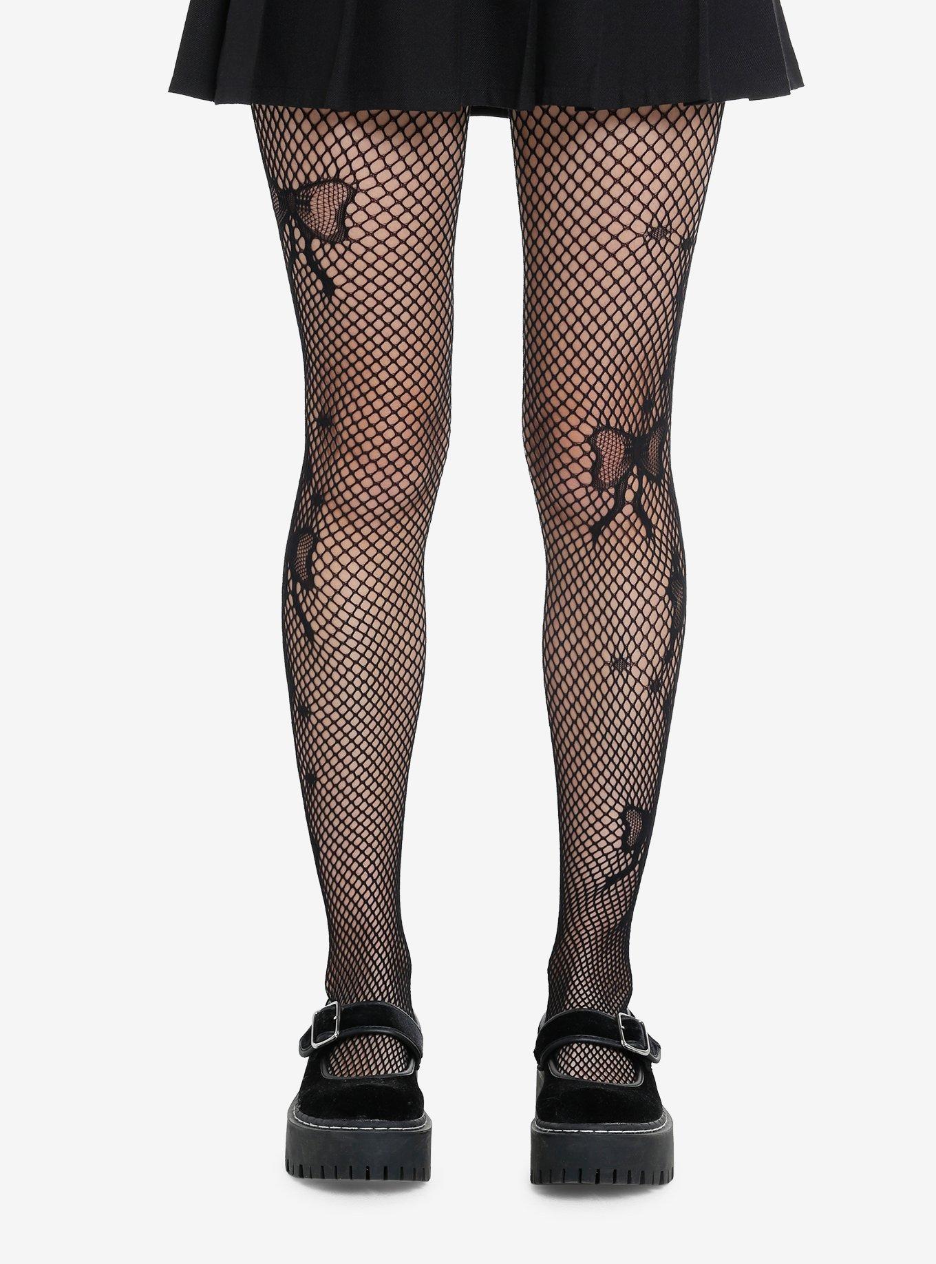 Bow Detail Fishnet Tights, , alternate - view 3