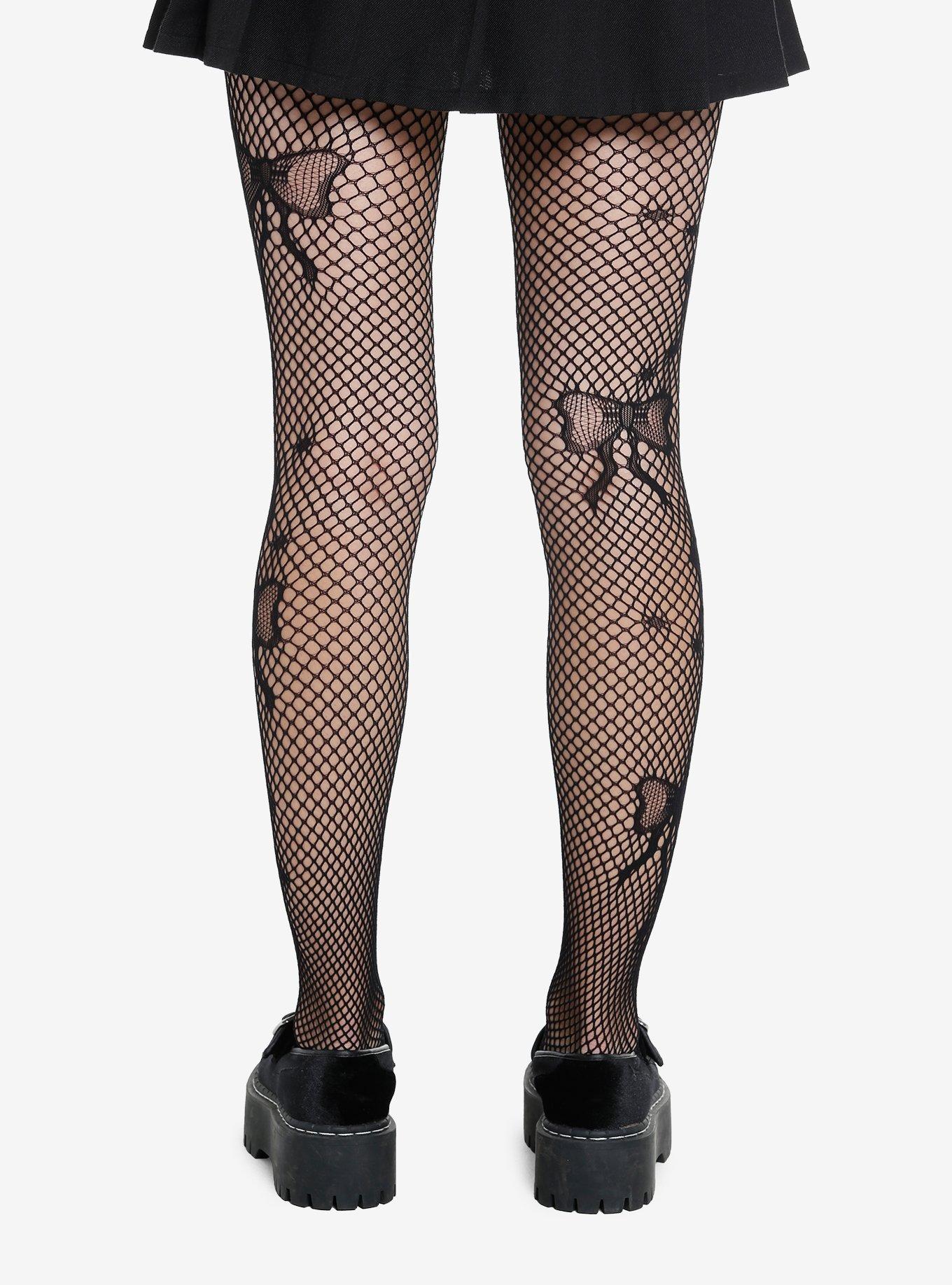 Bow Detail Fishnet Tights, , alternate - view 4