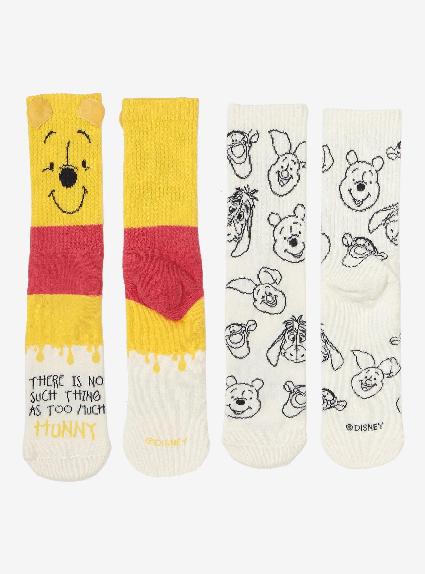 Disney Winnie The Pooh Friends Crew Socks 2 Pair, , alternate