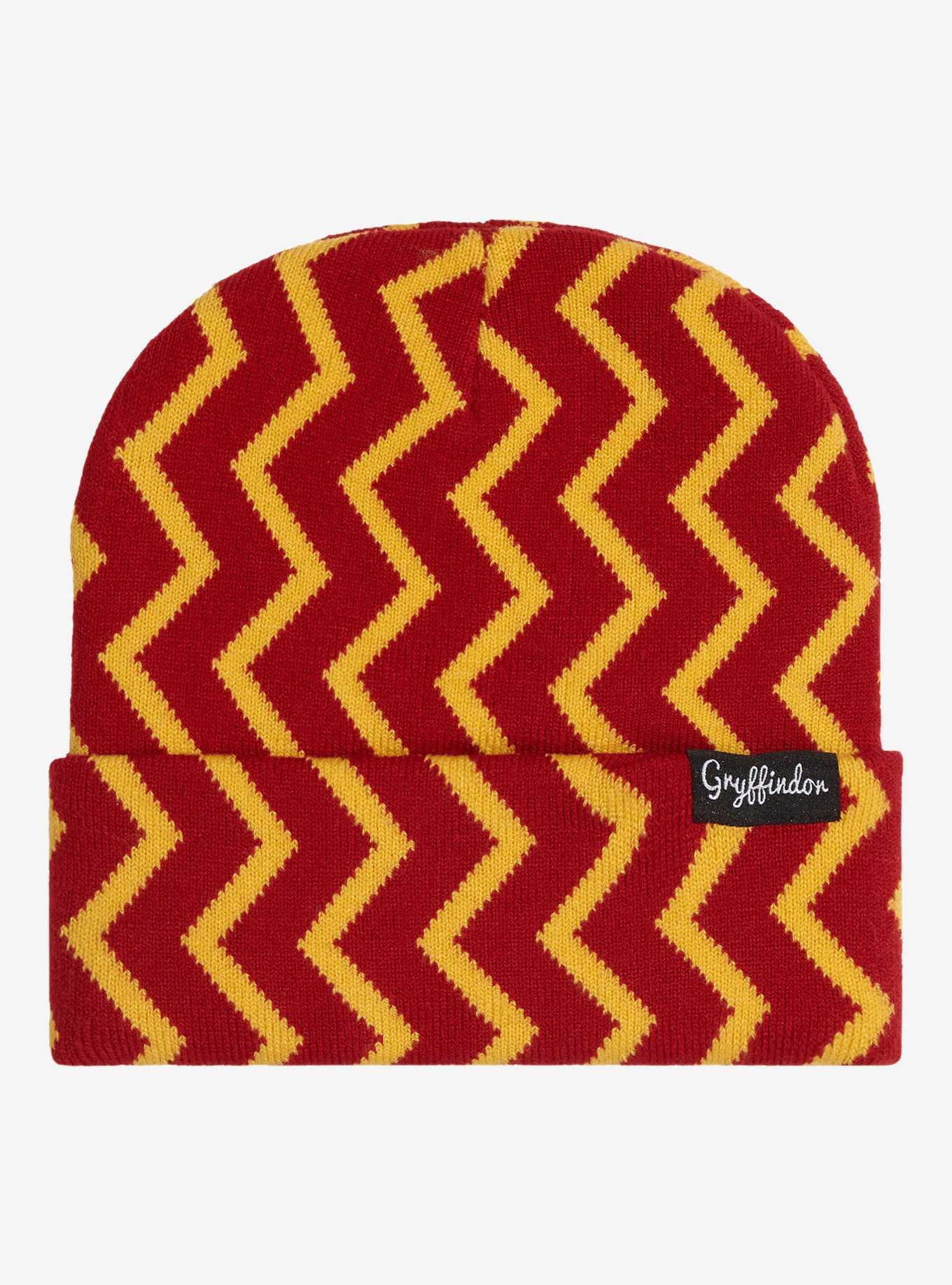 Harry Potter Gryffindor Zig Zag Patterned Cuff Beanie - BoxLunch Exclusive, , hi-res