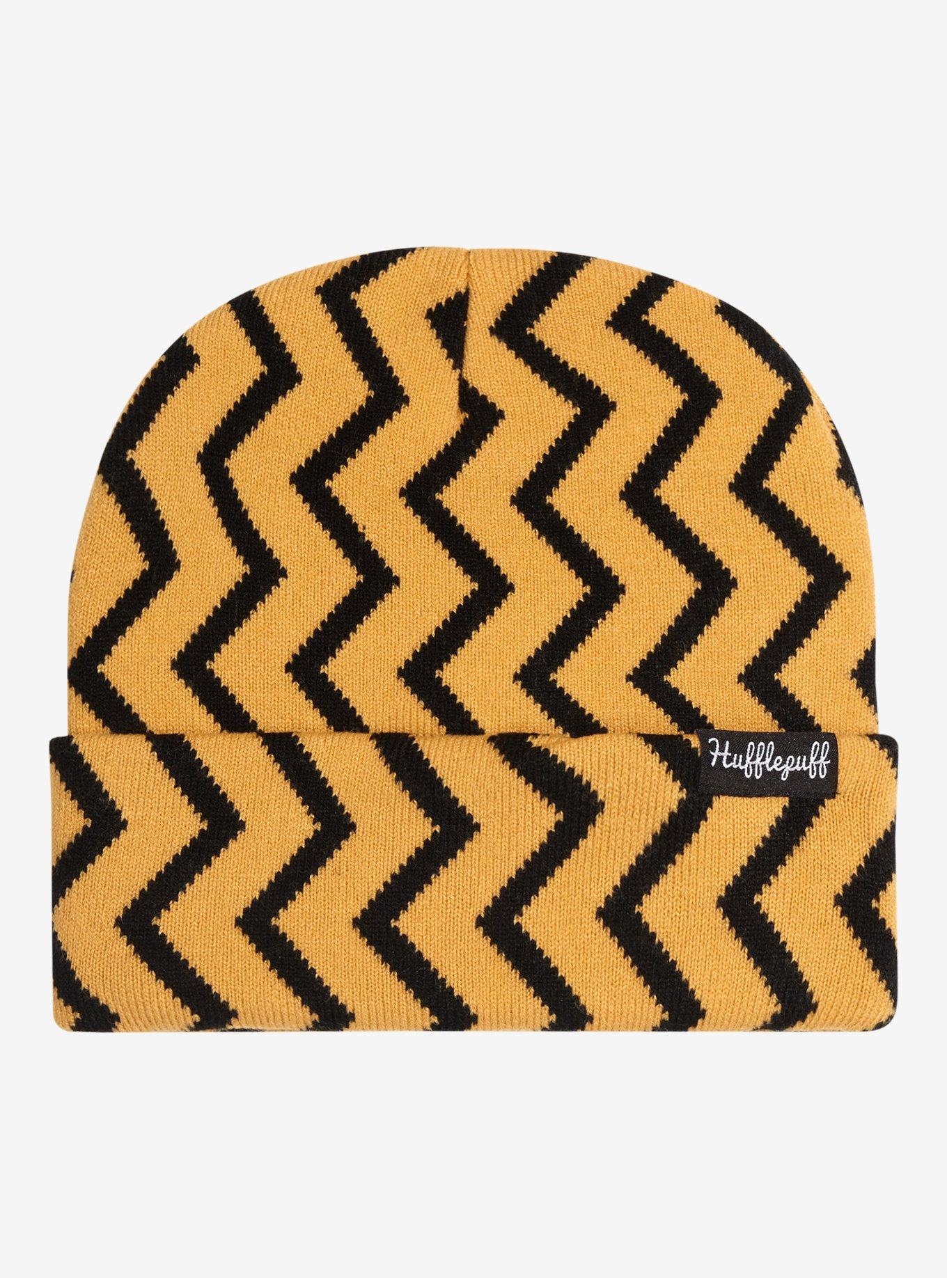 Harry Potter Hufflepuff Zig Zag Patterned Cuff Beanie - BoxLunch Exclusive, , alternate