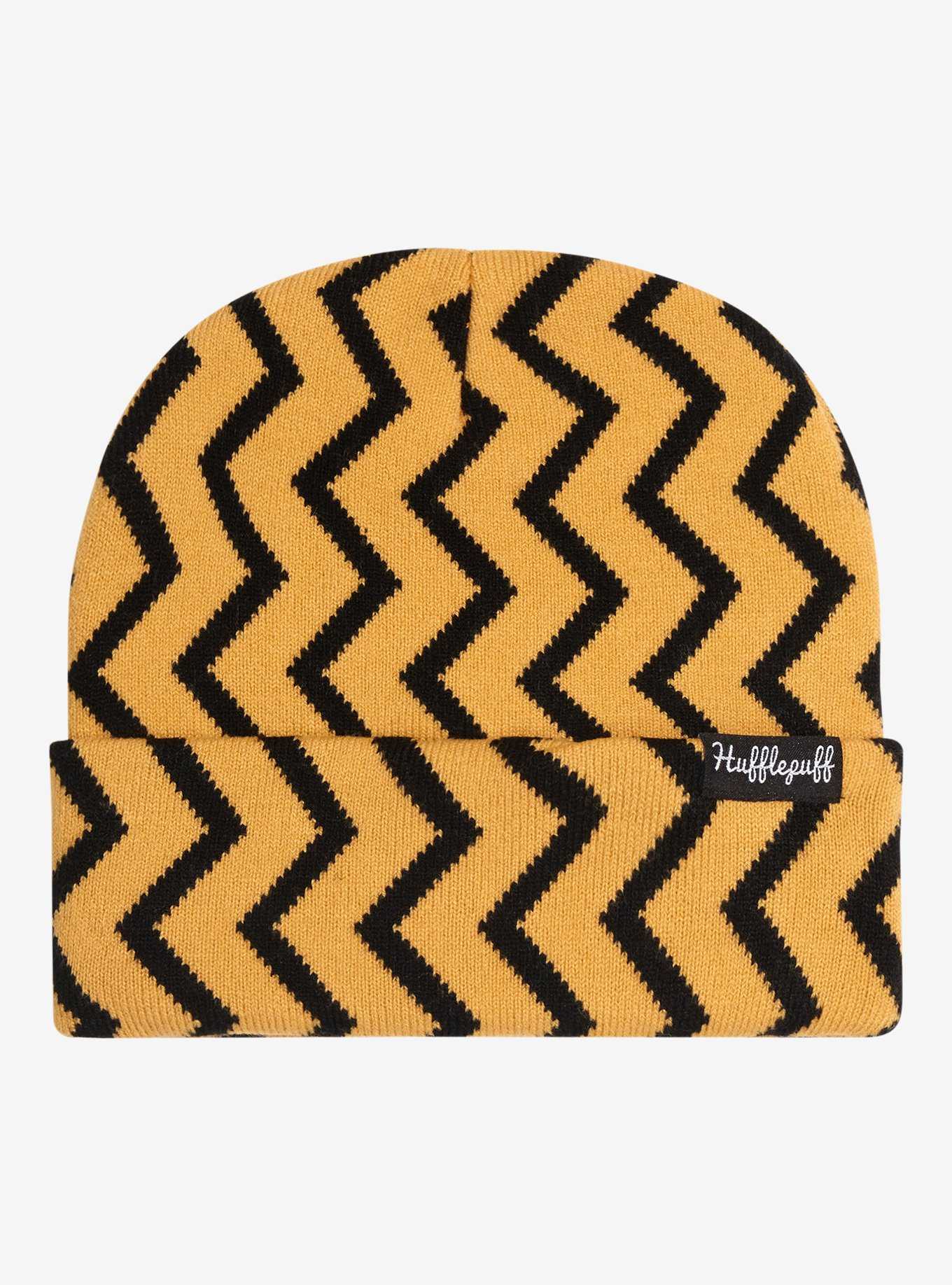 Harry Potter Hufflepuff Zig Zag Patterned Cuff Beanie - BoxLunch Exclusive, , hi-res