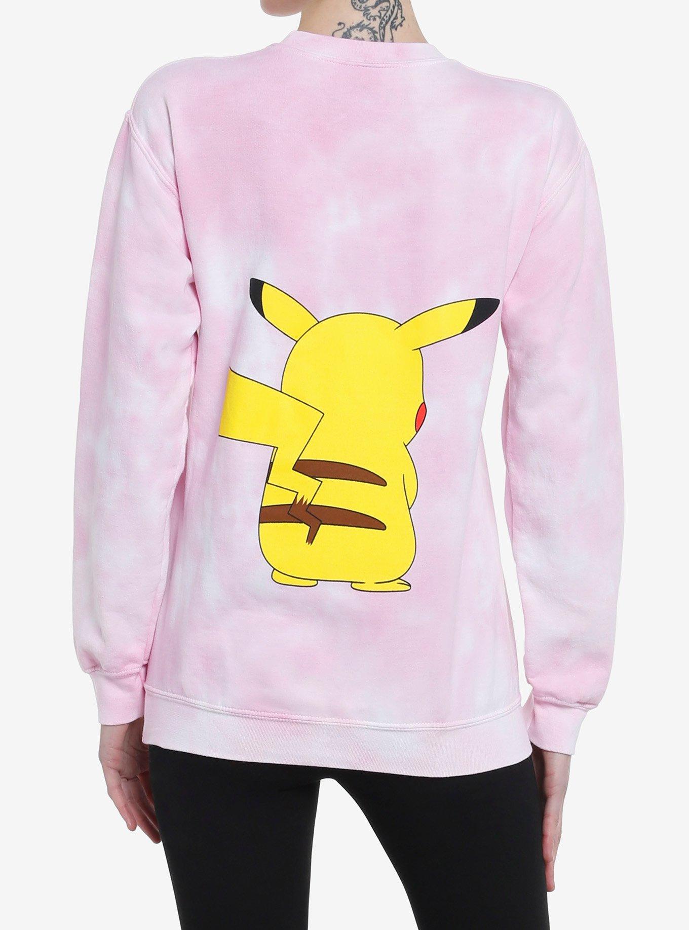 Pokemon Pikachu Puff Print Tie-Dye Girls Sweatshirt, MULTI, alternate