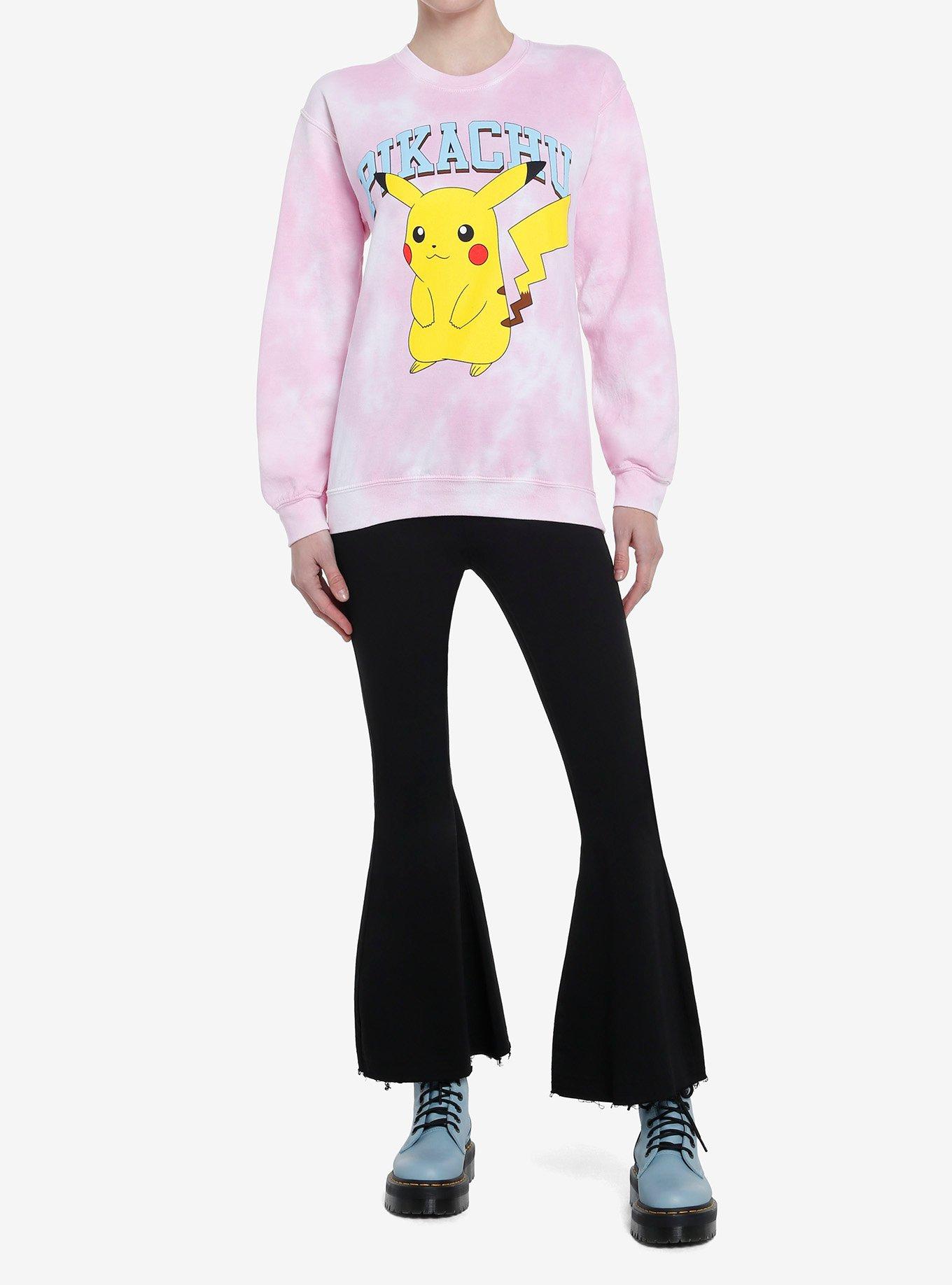 Pokemon Pikachu Puff Print Tie-Dye Girls Sweatshirt, MULTI, alternate