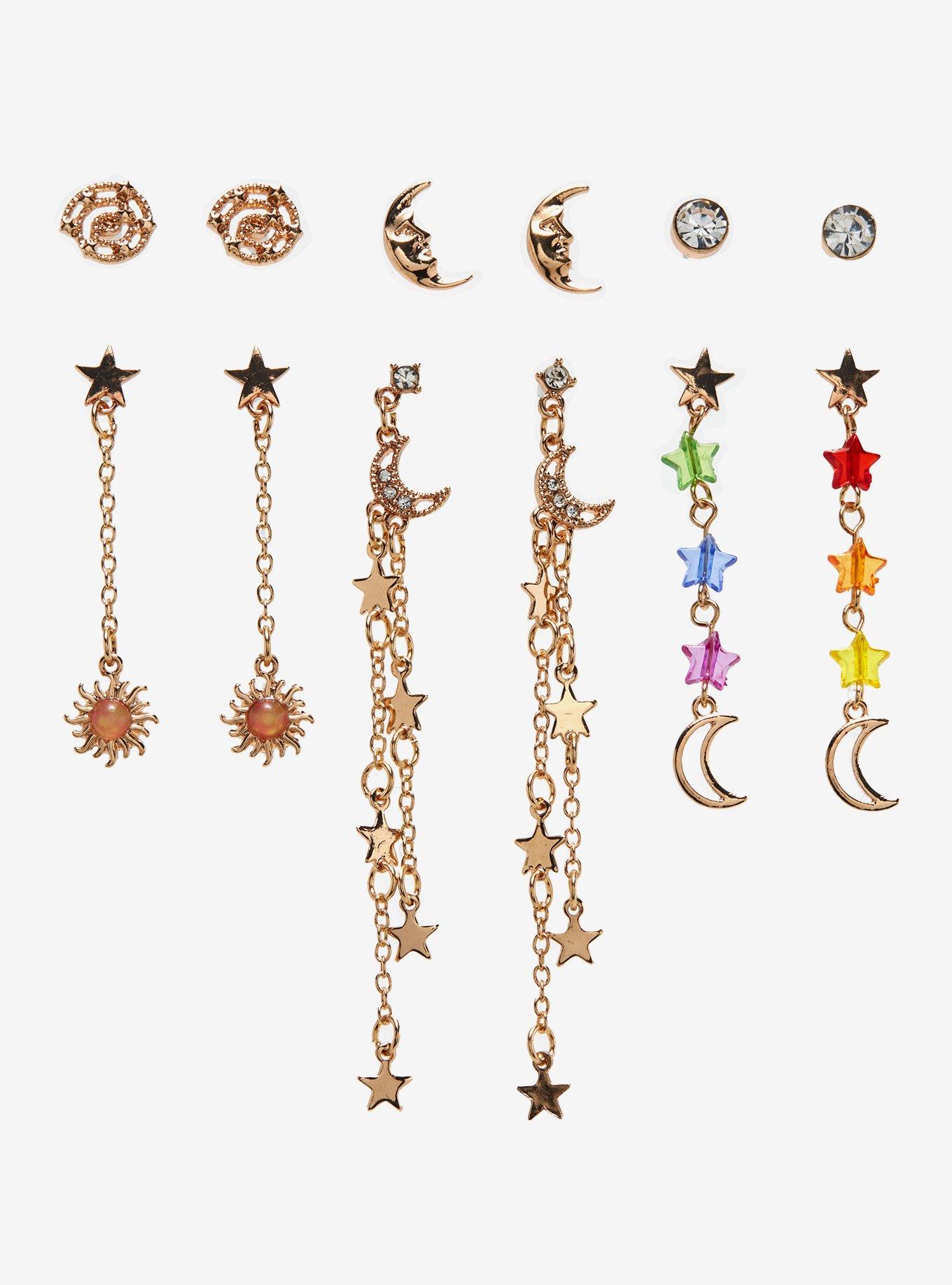 Cosmic Aura Rainbow Star Celestial Earring Set, , alternate
