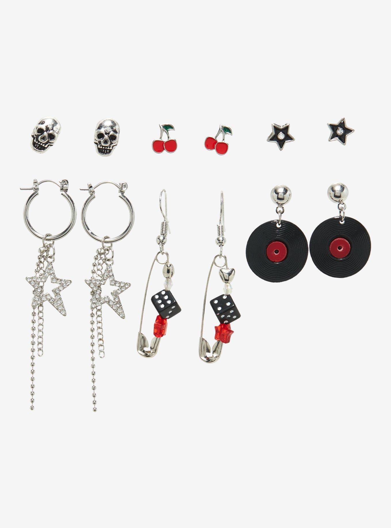 Star Record Dice Cherry Earring Set, , hi-res