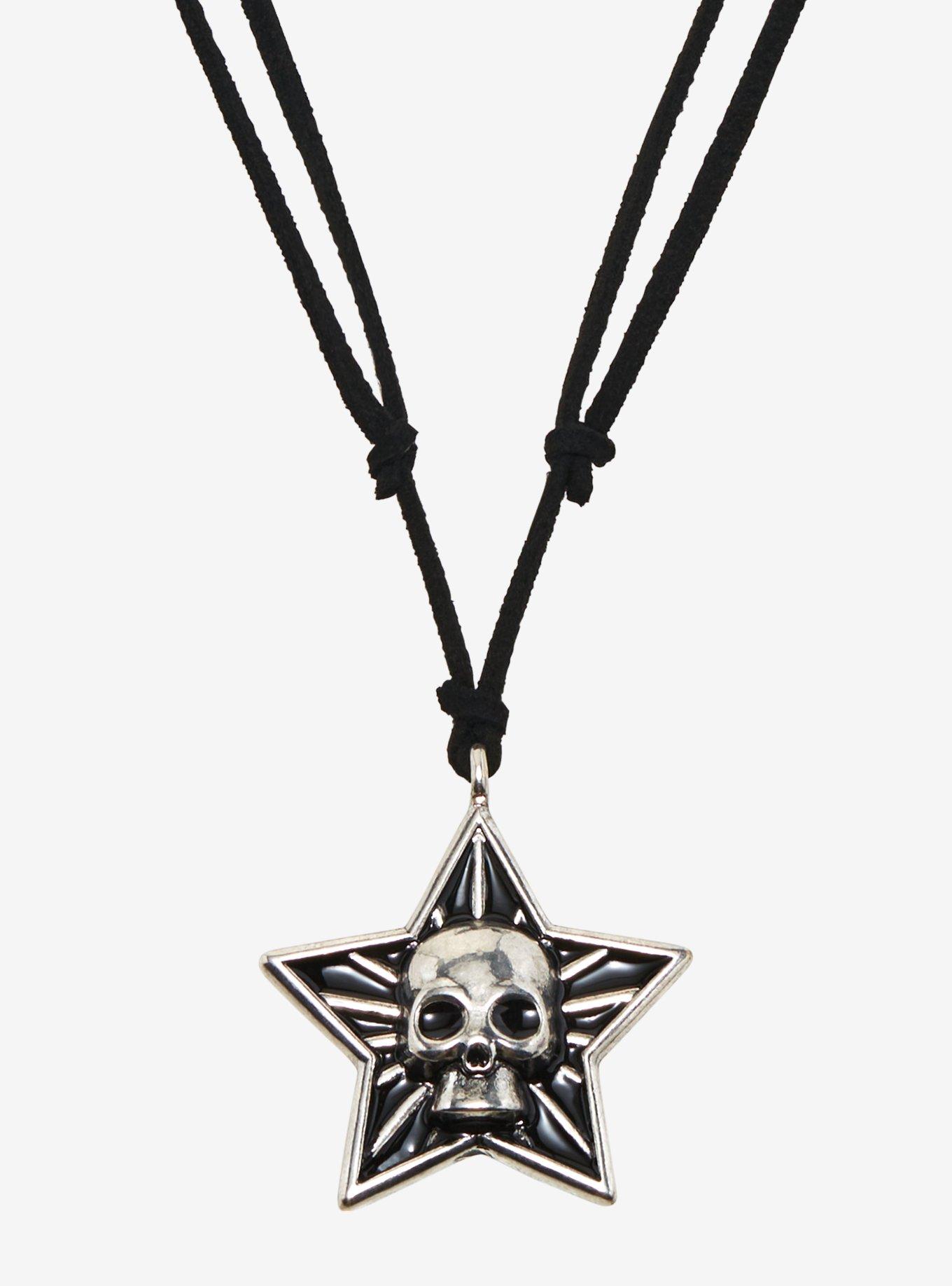 Skull Star Cord Necklace, , alternate