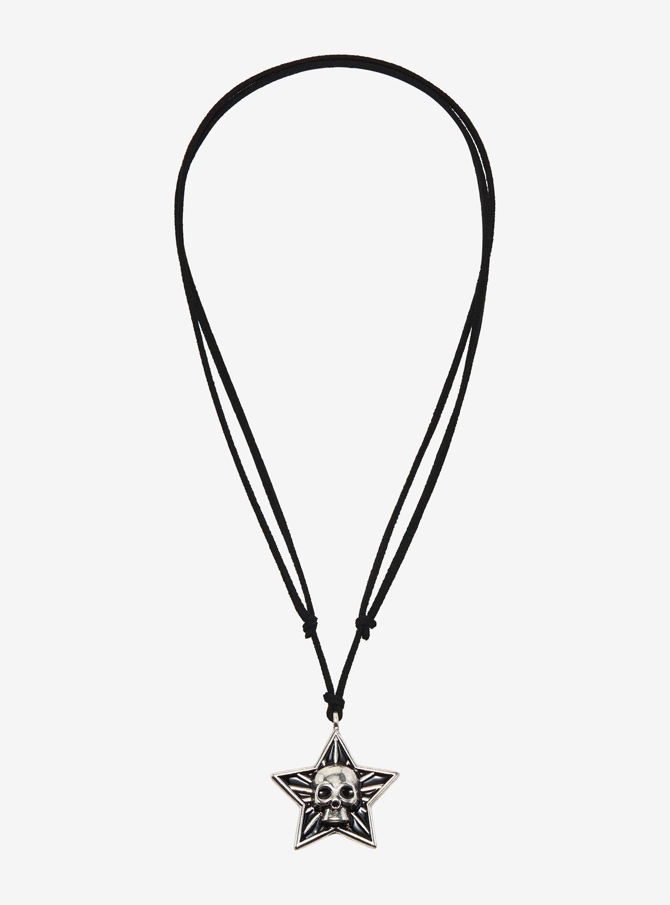 Skull Star Cord Necklace, , alternate