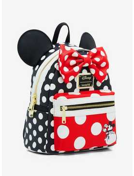 Loungefly Disney Minnie Mouse Black & Red Polka Dot Mini Backpack, , hi-res