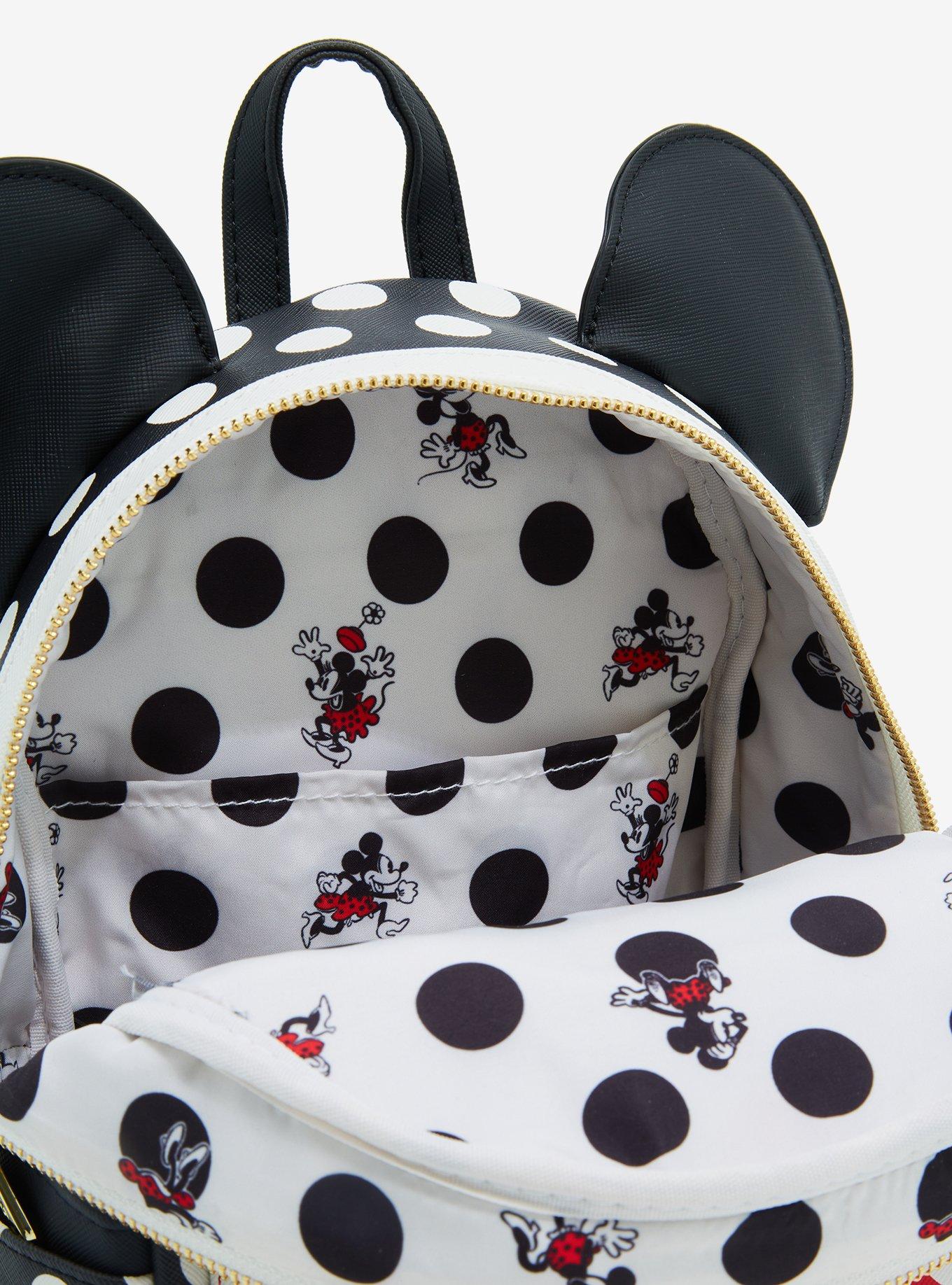 Loungefly Disney Minnie Mouse Black & Red Polka Dot Mini Backpack, , alternate