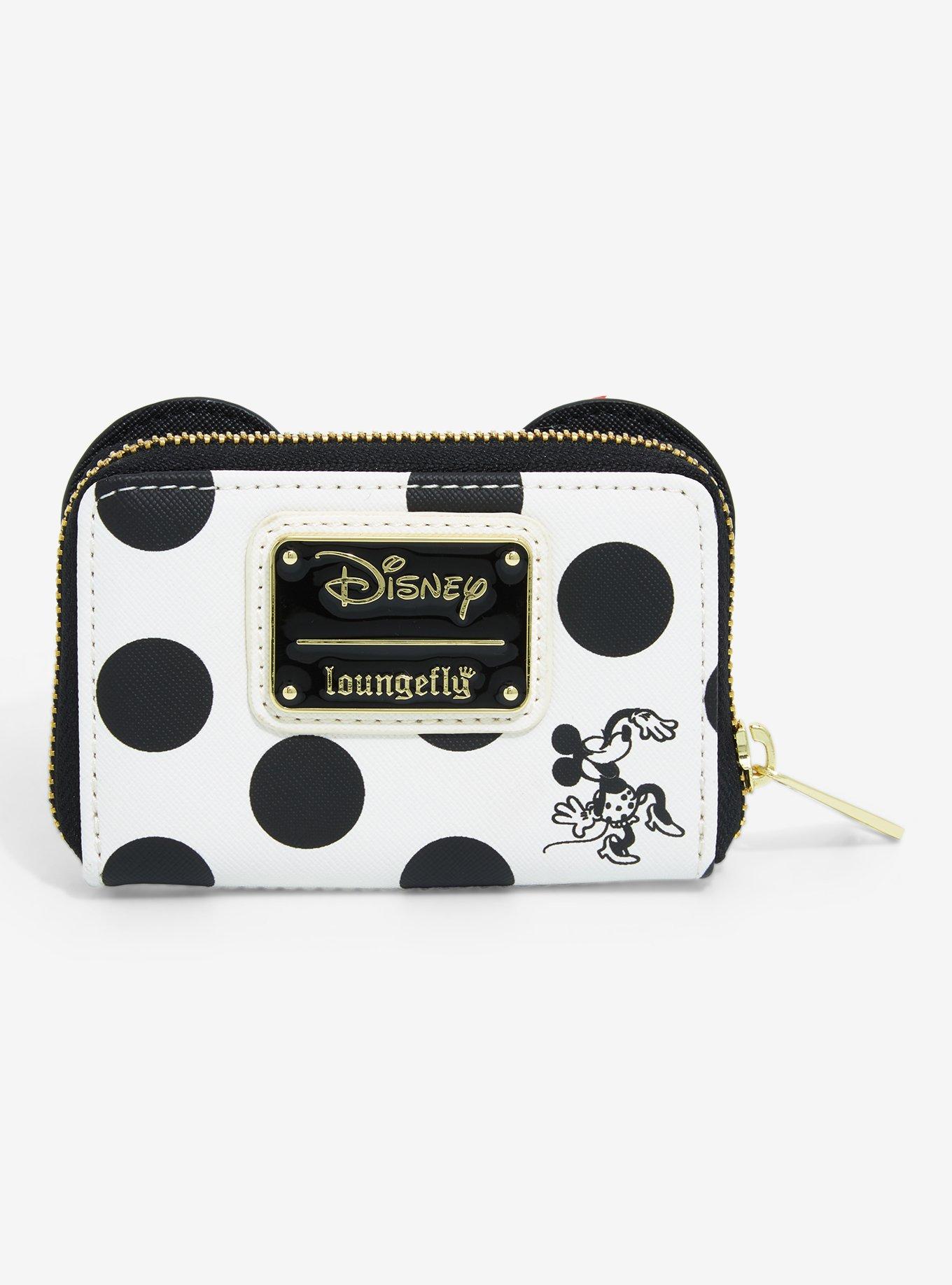 Loungefly Disney Minnie Mouse Black & Red Polka Dot Zipper Wallet, , alternate