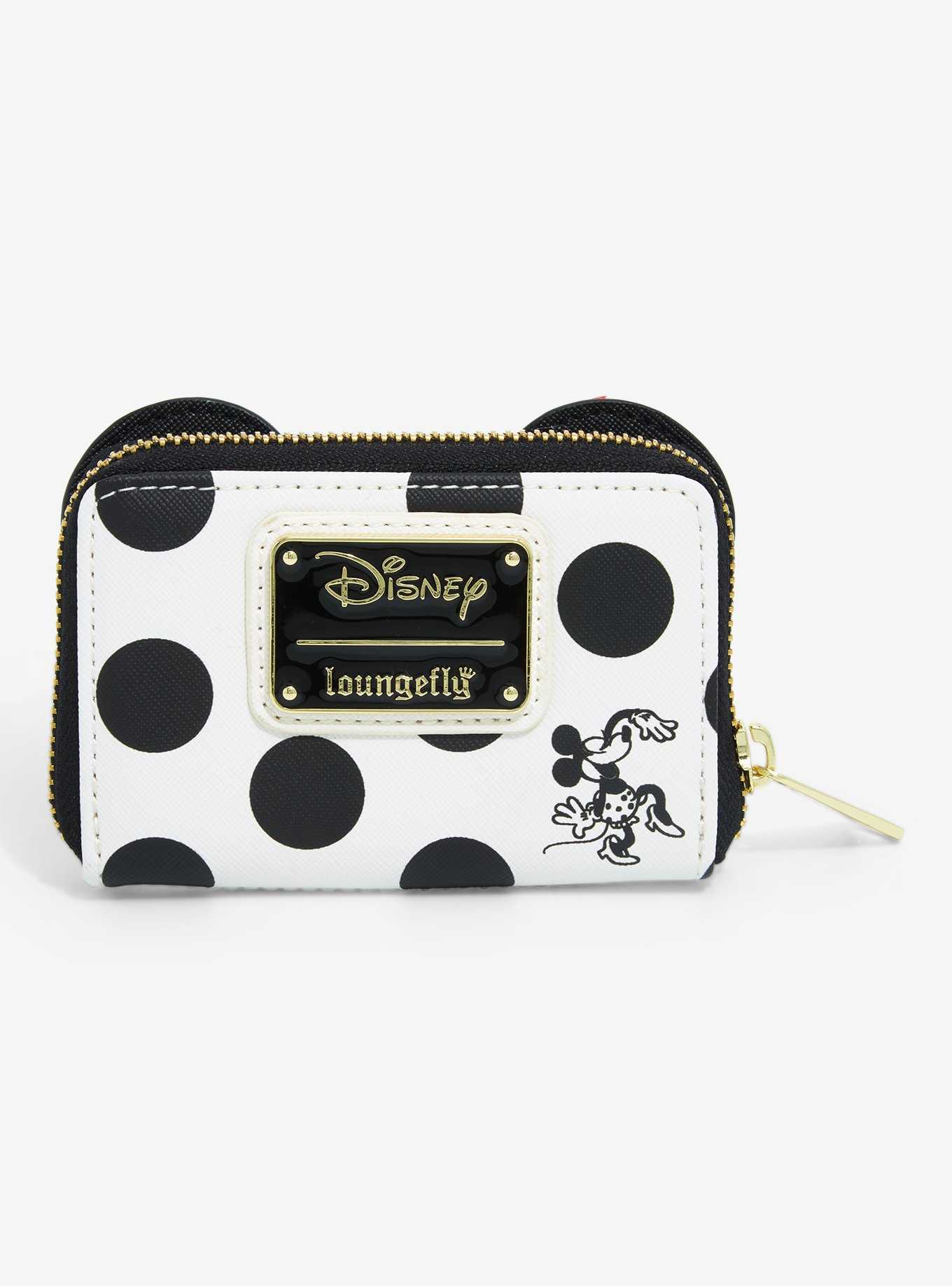 Loungefly Disney Minnie Mouse Black & Red Polka Dot Zipper Wallet, , hi-res