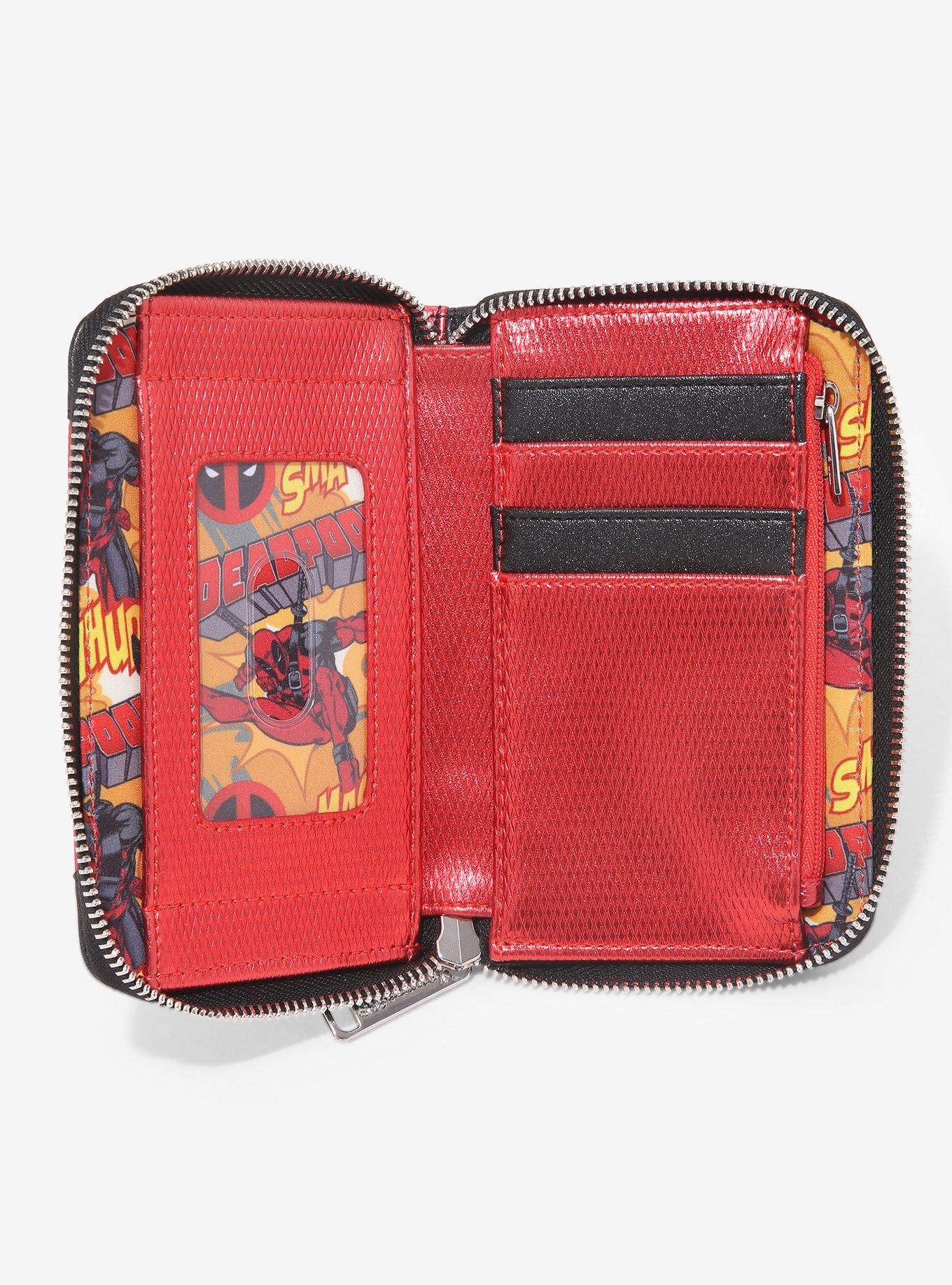 Loungefly Marvel Deadpool Mask Metallic Zipper Wallet, , alternate
