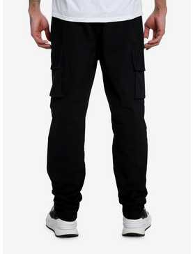 Black Stitched Cargo Pants, , hi-res