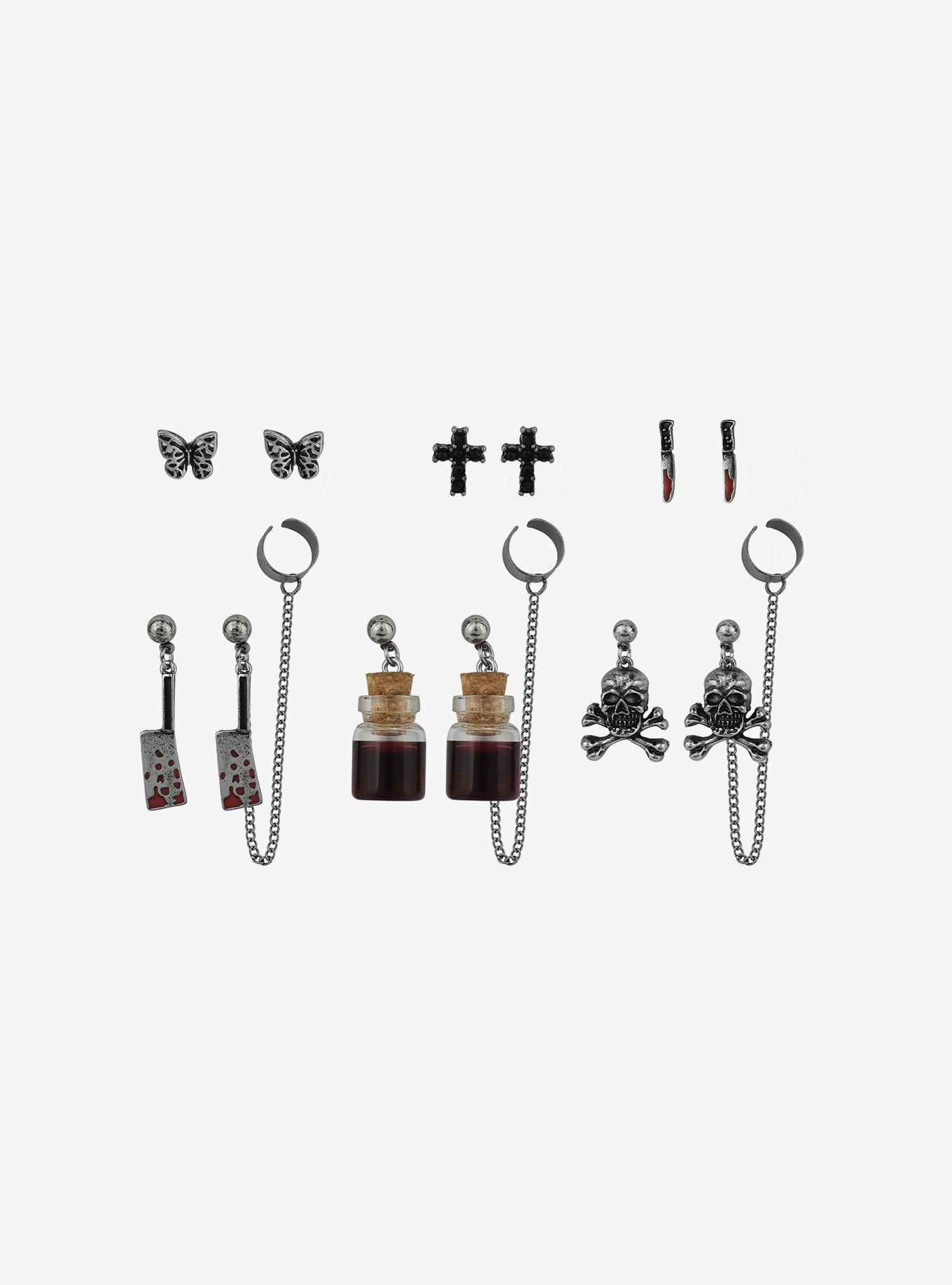 Blood Jar Knife Cuff Earring Set, , alternate