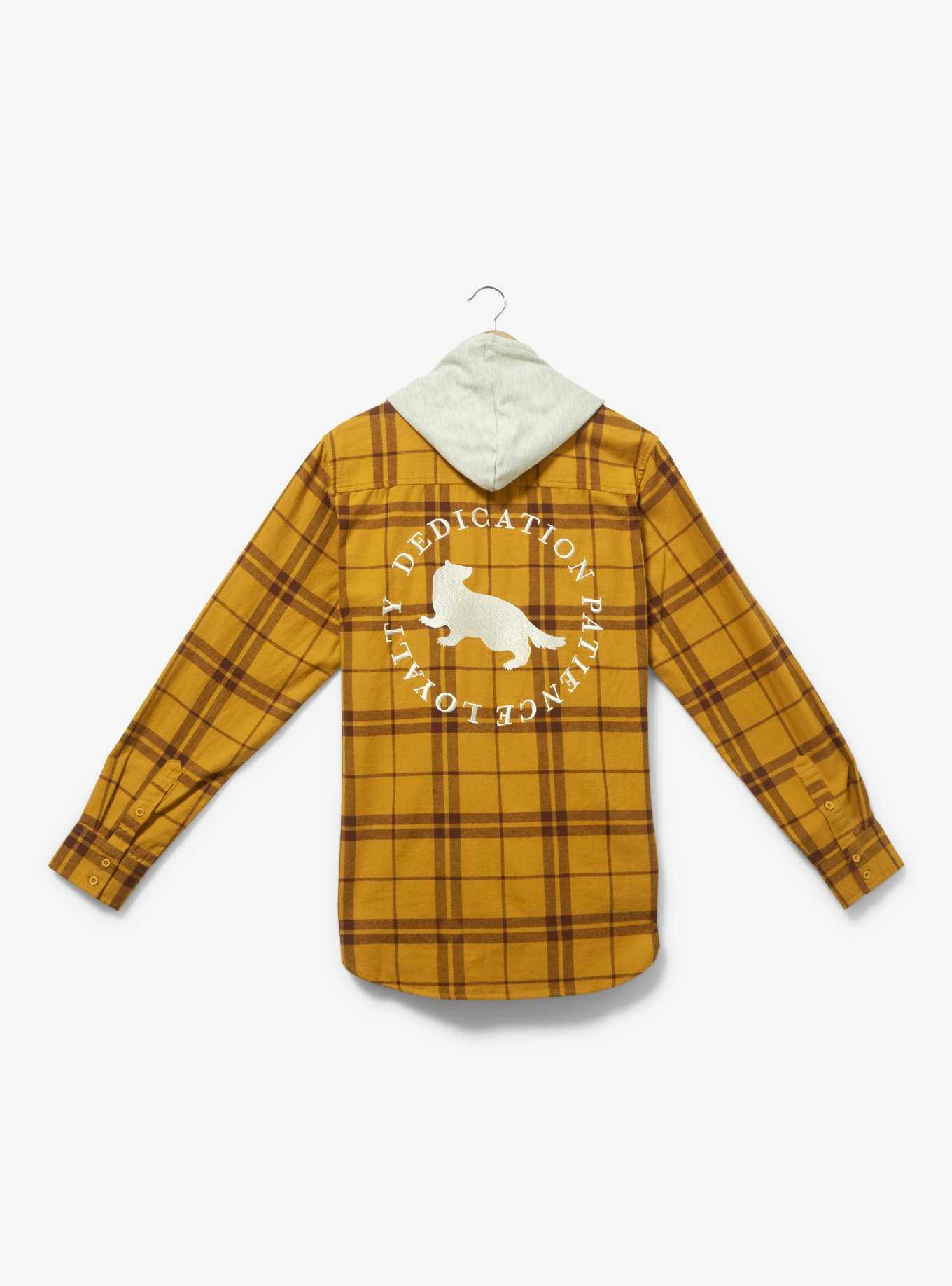 Harry Potter Hufflepuff Hooded Flannel - BoxLunch Exclusive, , hi-res